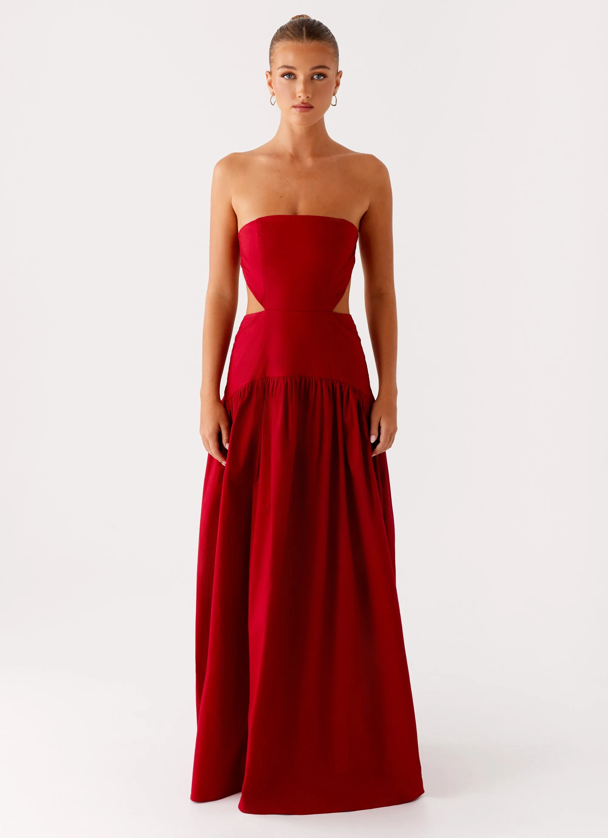 Aamari Maxi Dress - Red Silky Mood