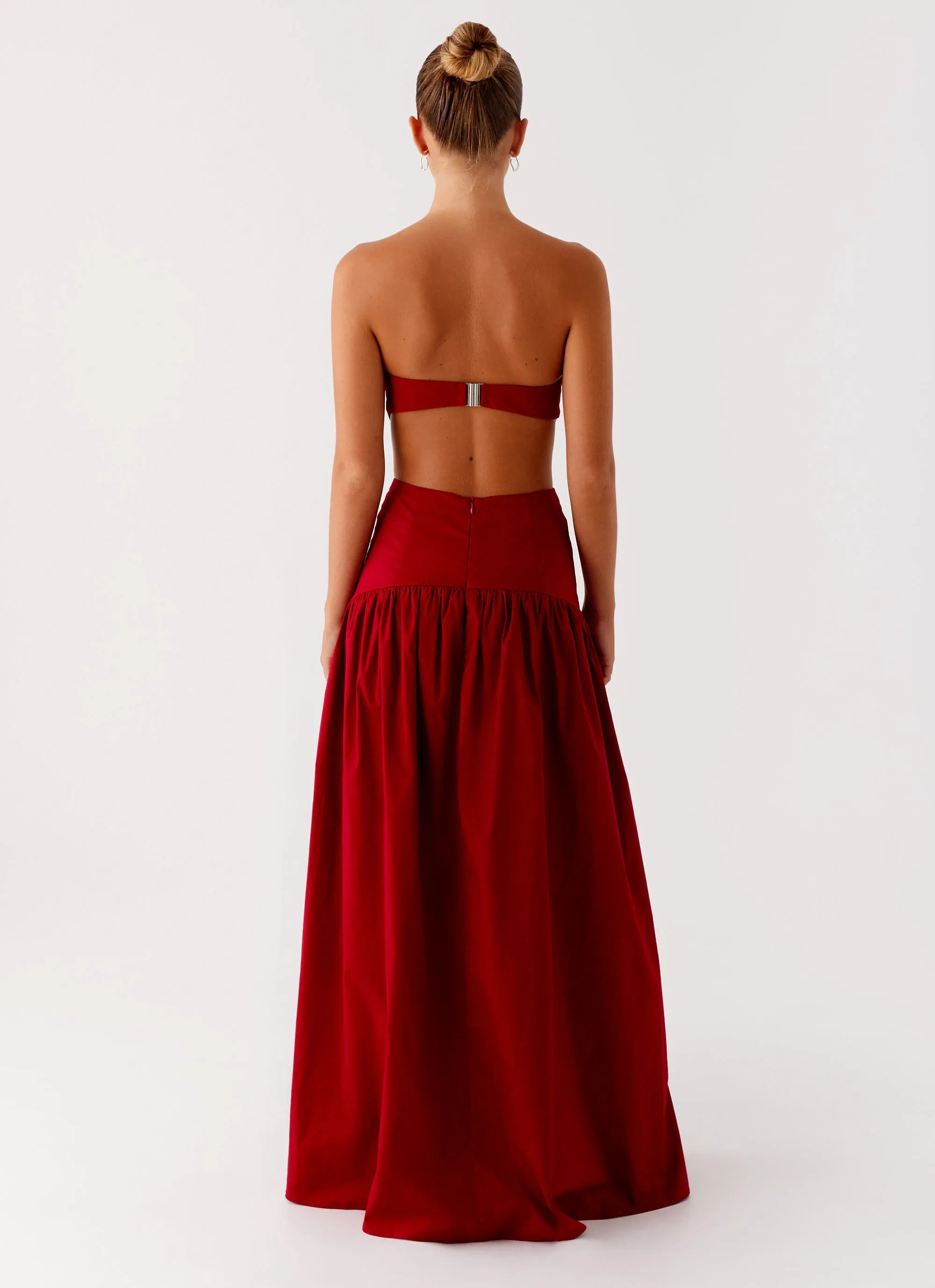 Aamari Maxi Dress - Red Layered Style