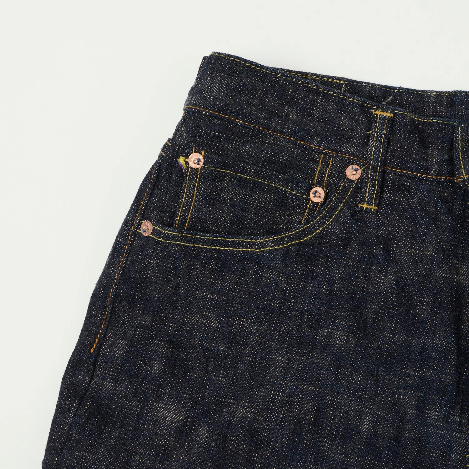 ONI Denim 246-Kasuri 17oz Relaxed Tapered Jean - One Wash Active Days Clean Detail