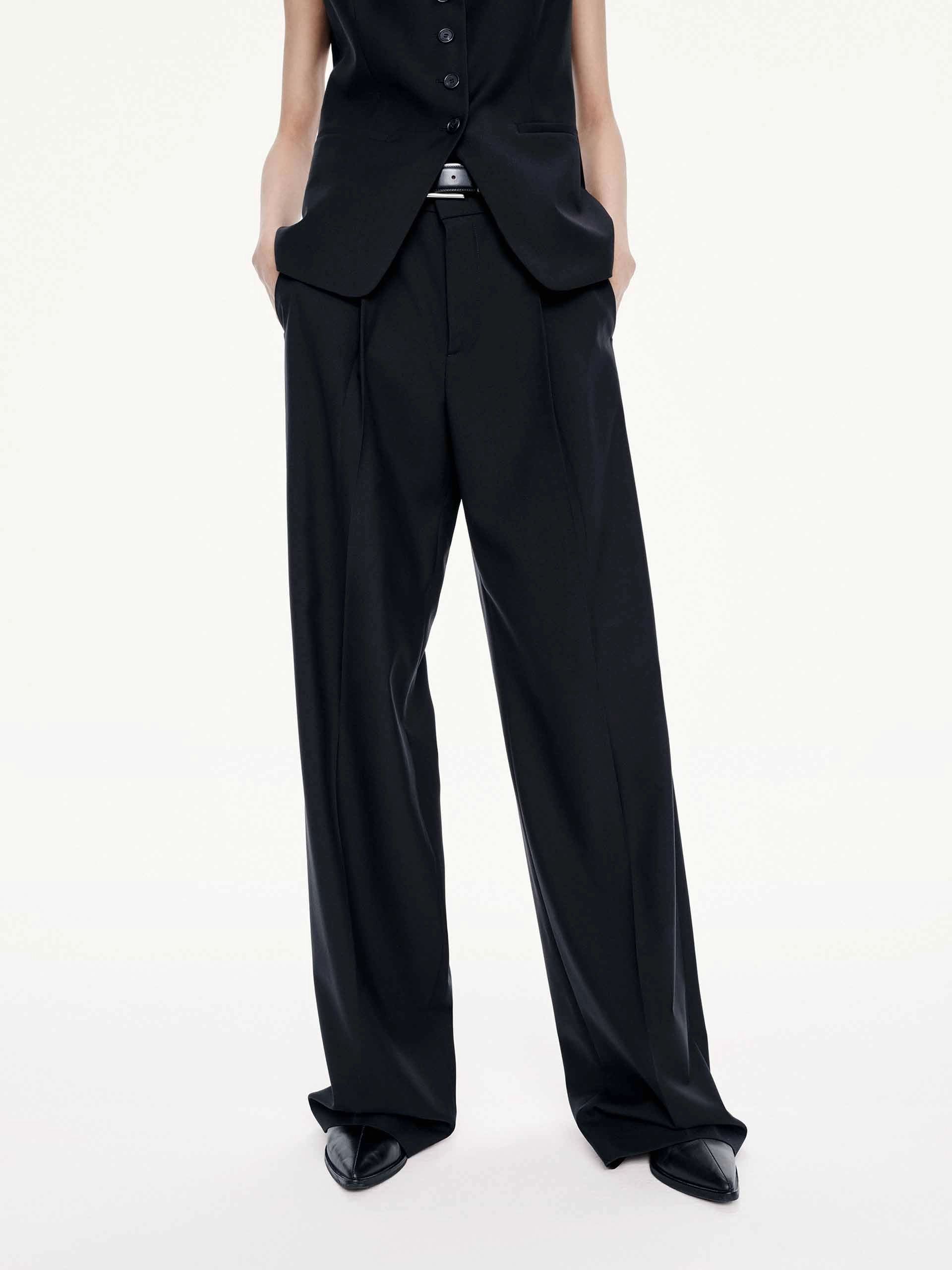 Pleated Straight Trousers Sporty Vibe Sport Friendly