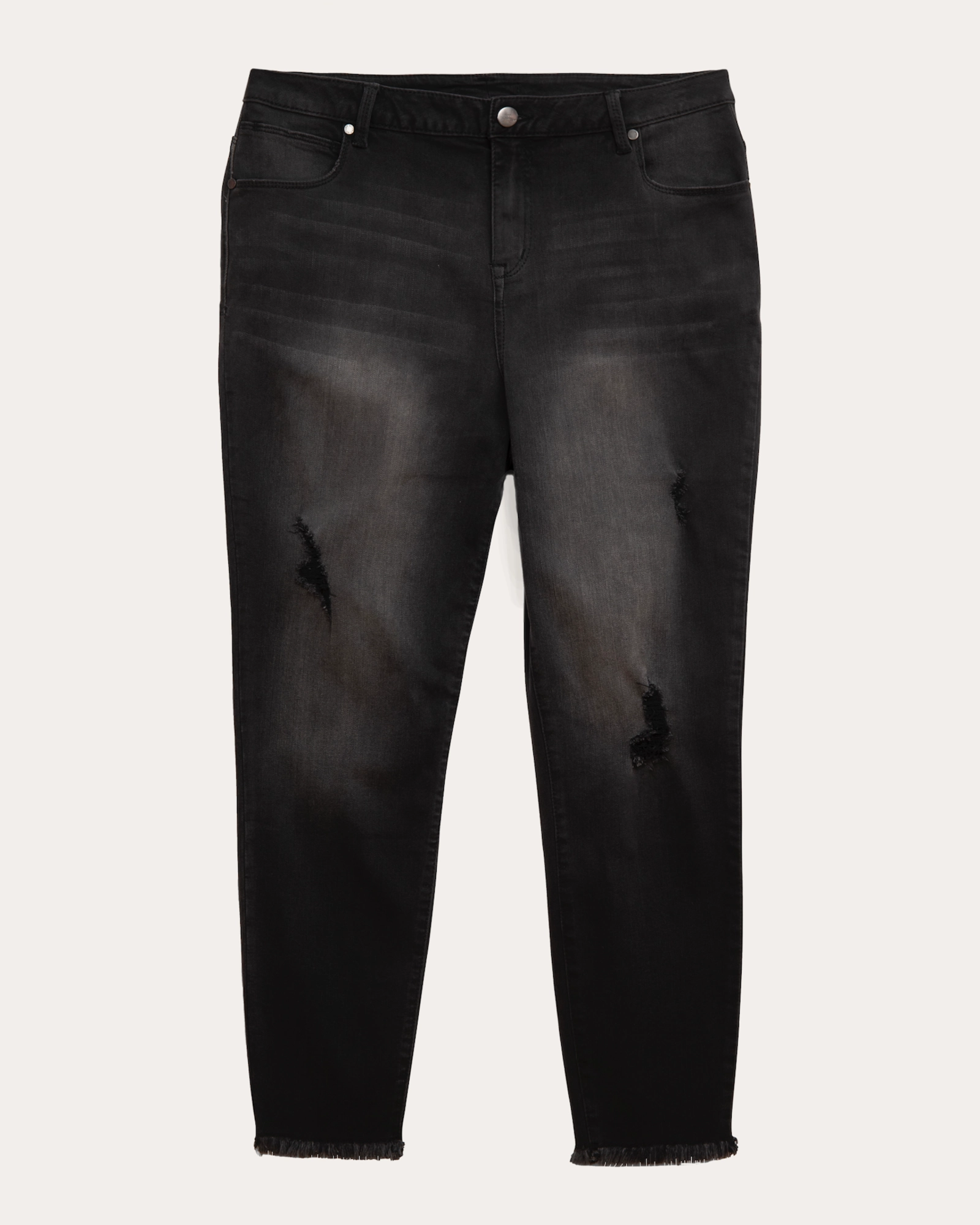 Tenley Frayed Hem Ankle Skinny Jean | Black Daily Driven