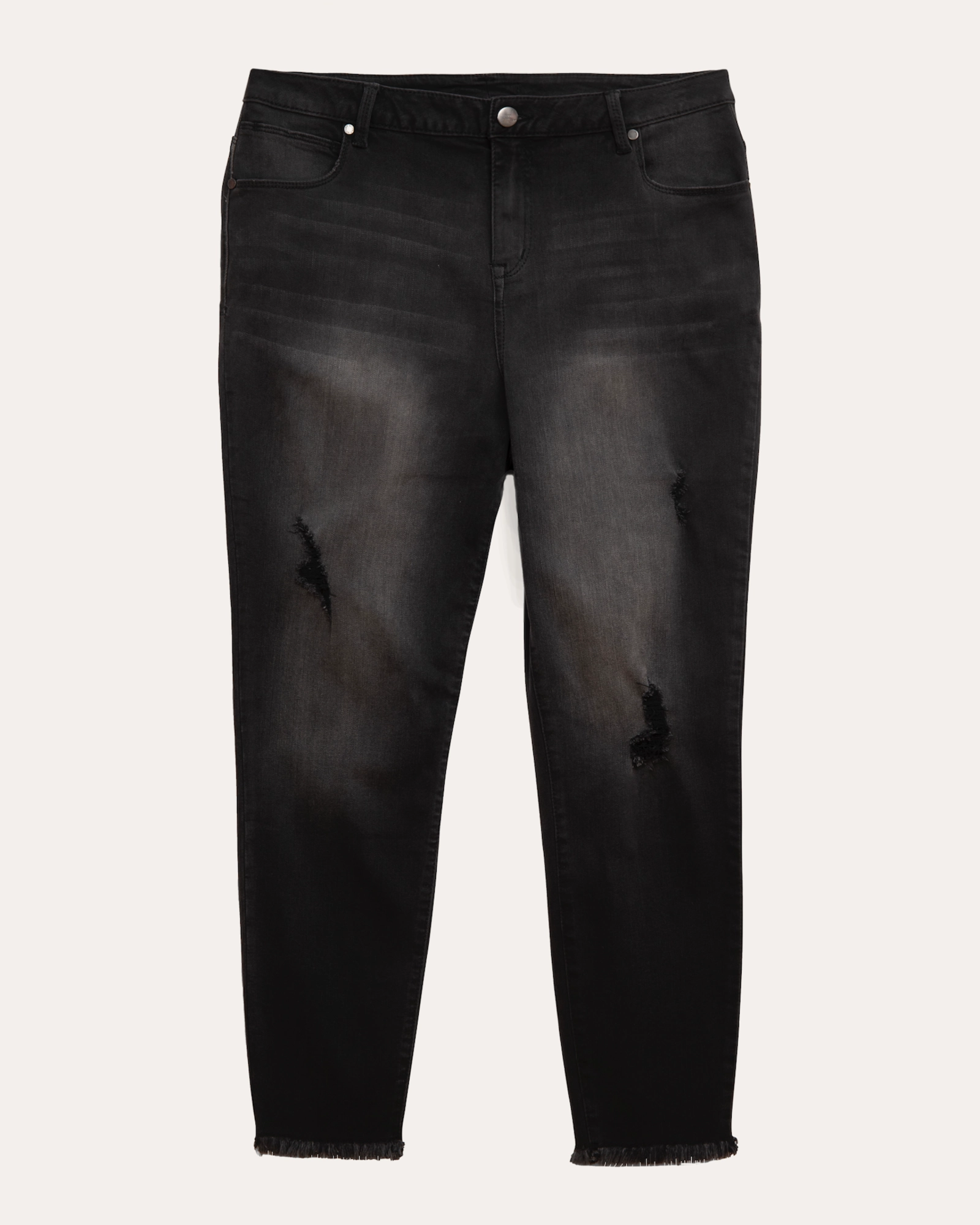 Tenley Frayed Hem Ankle Skinny Jean | Black Fit Layer Stylish Sunny Vibes