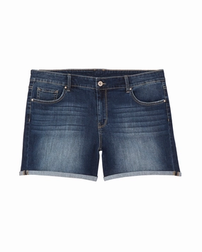 Crisp Look Perfect Waistband Naomi Cuffed Shorts | Dark Wash