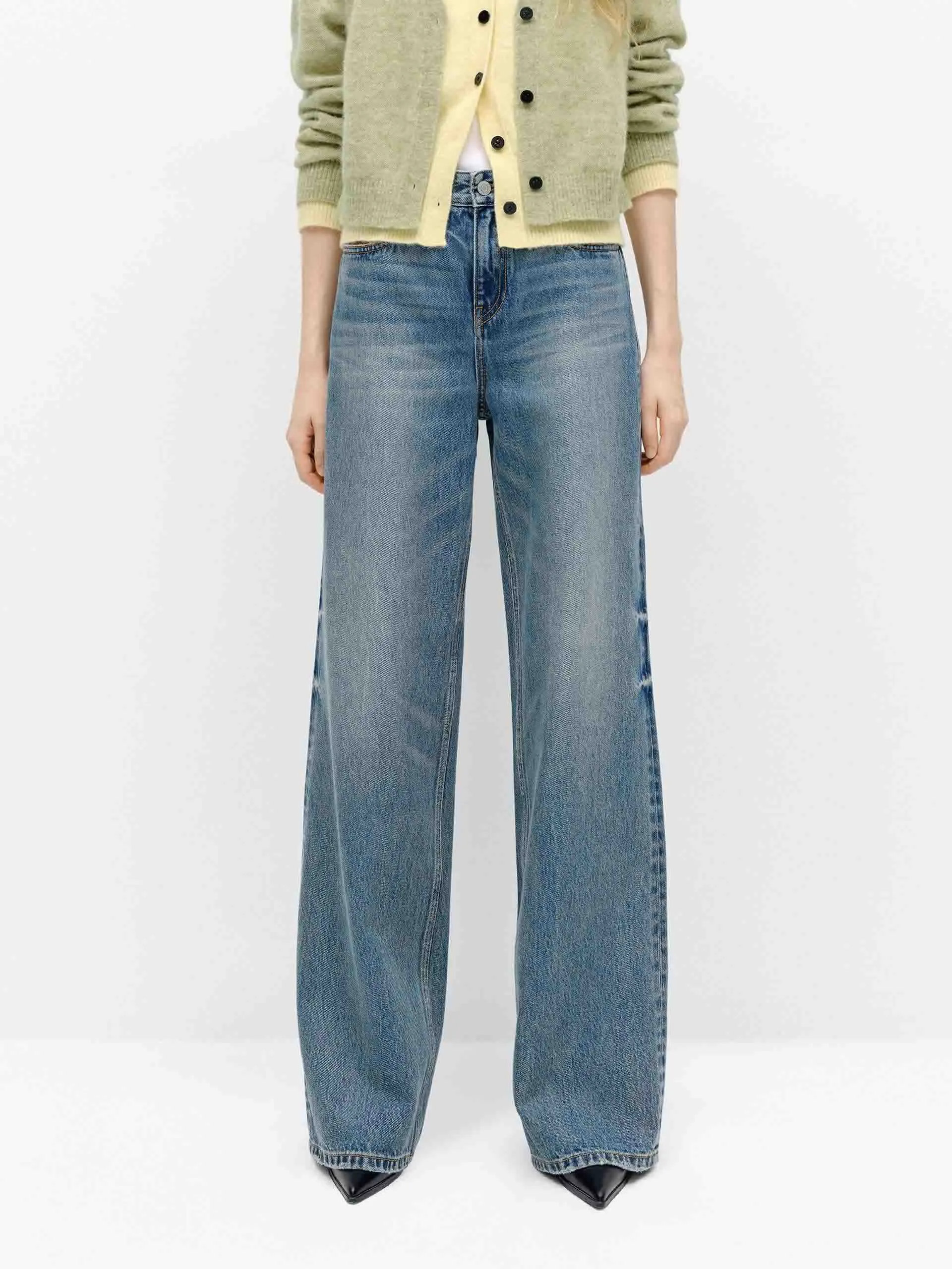 Relaxed Cotton Straight Jeans Home Comfort Party Look Modern Minimalist