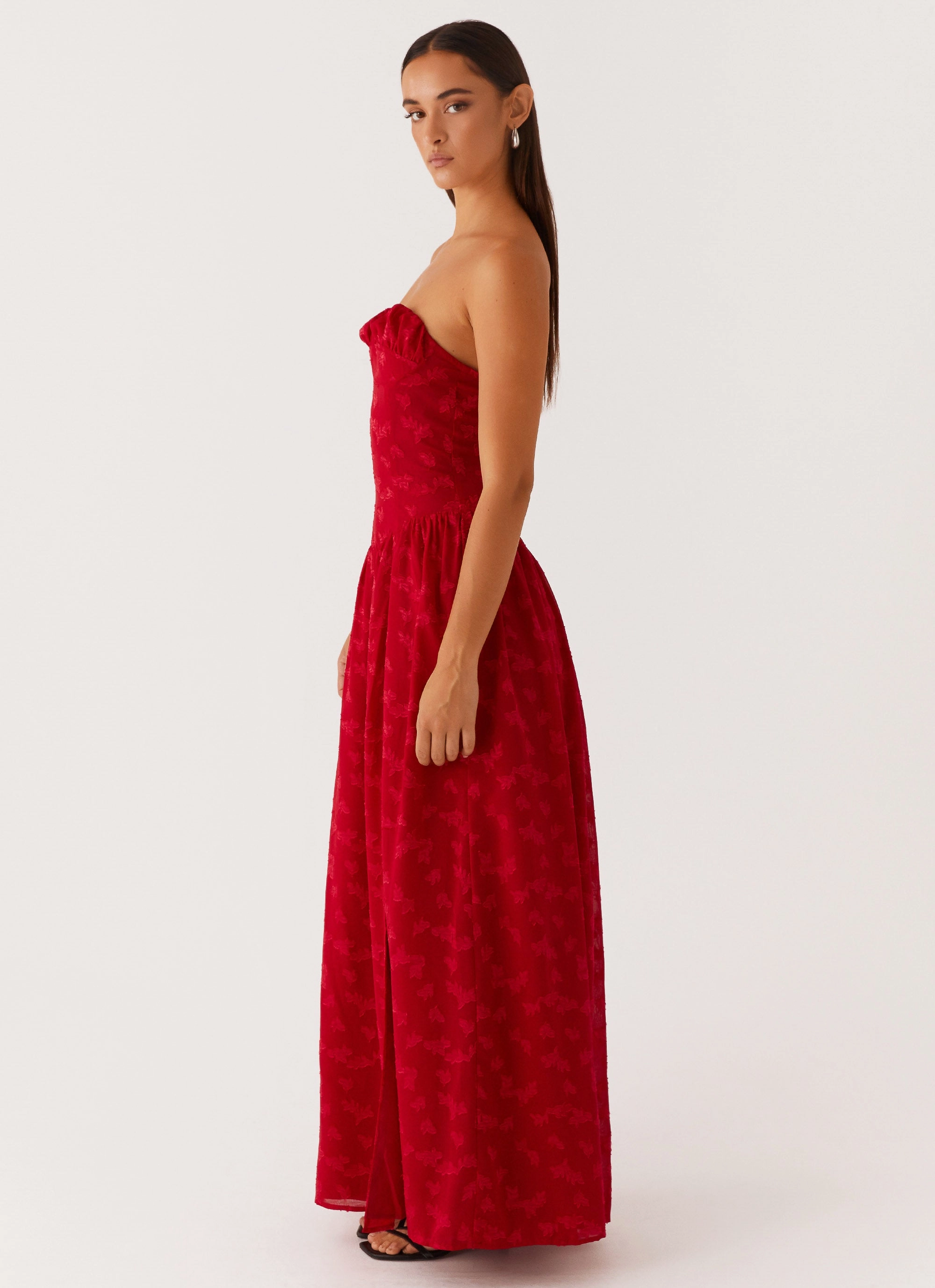Adira Maxi Dress - Red Luxurious Feel NoiseFreeFabric