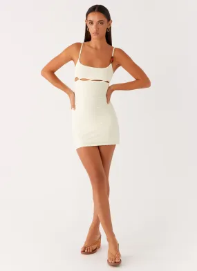 Nolani Mini Dress - Pastel Yellow Casual and Smart Graceful Ease