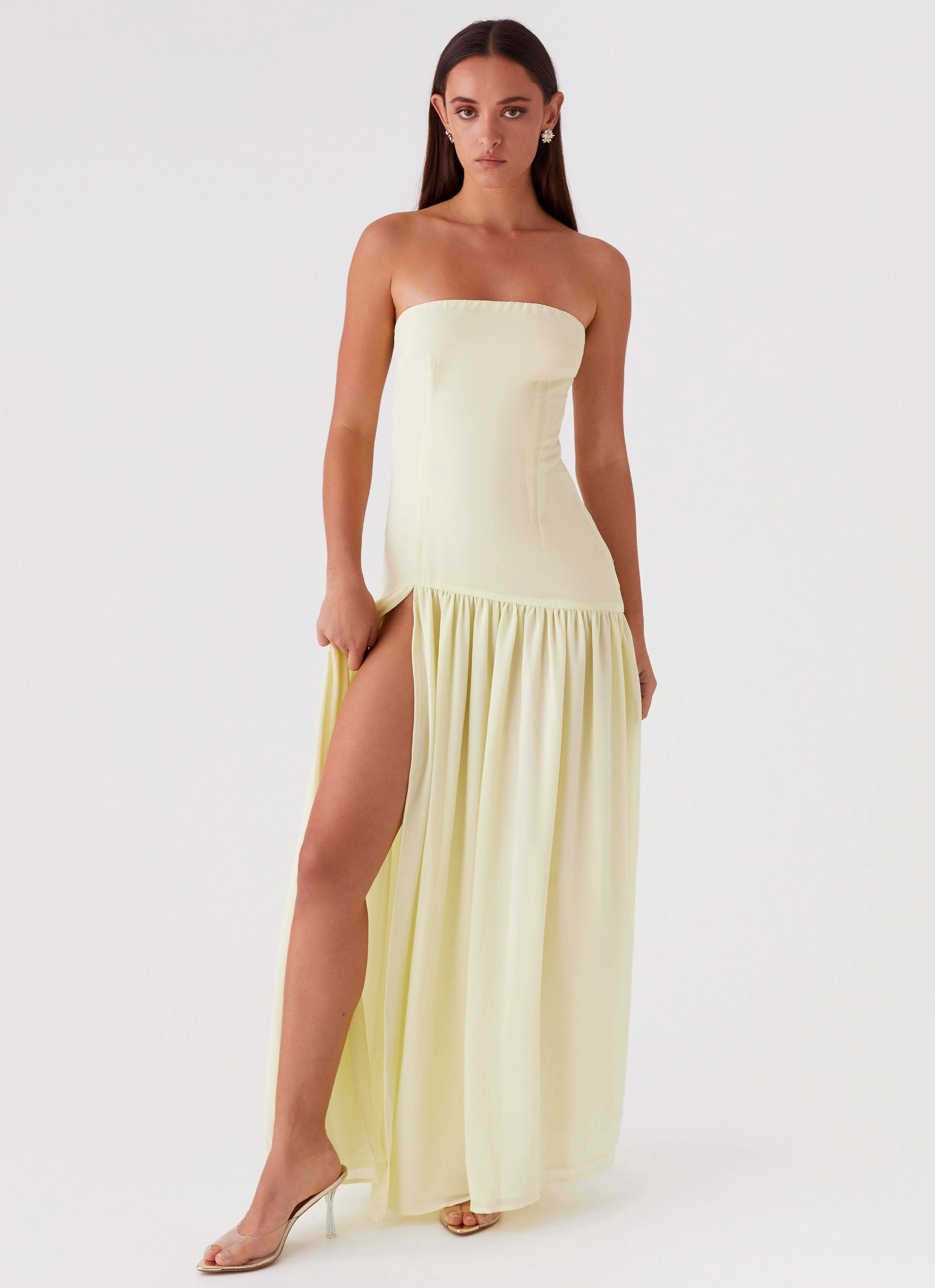 Eden Strapless Maxi Dress - Yellow Trendy Appeal