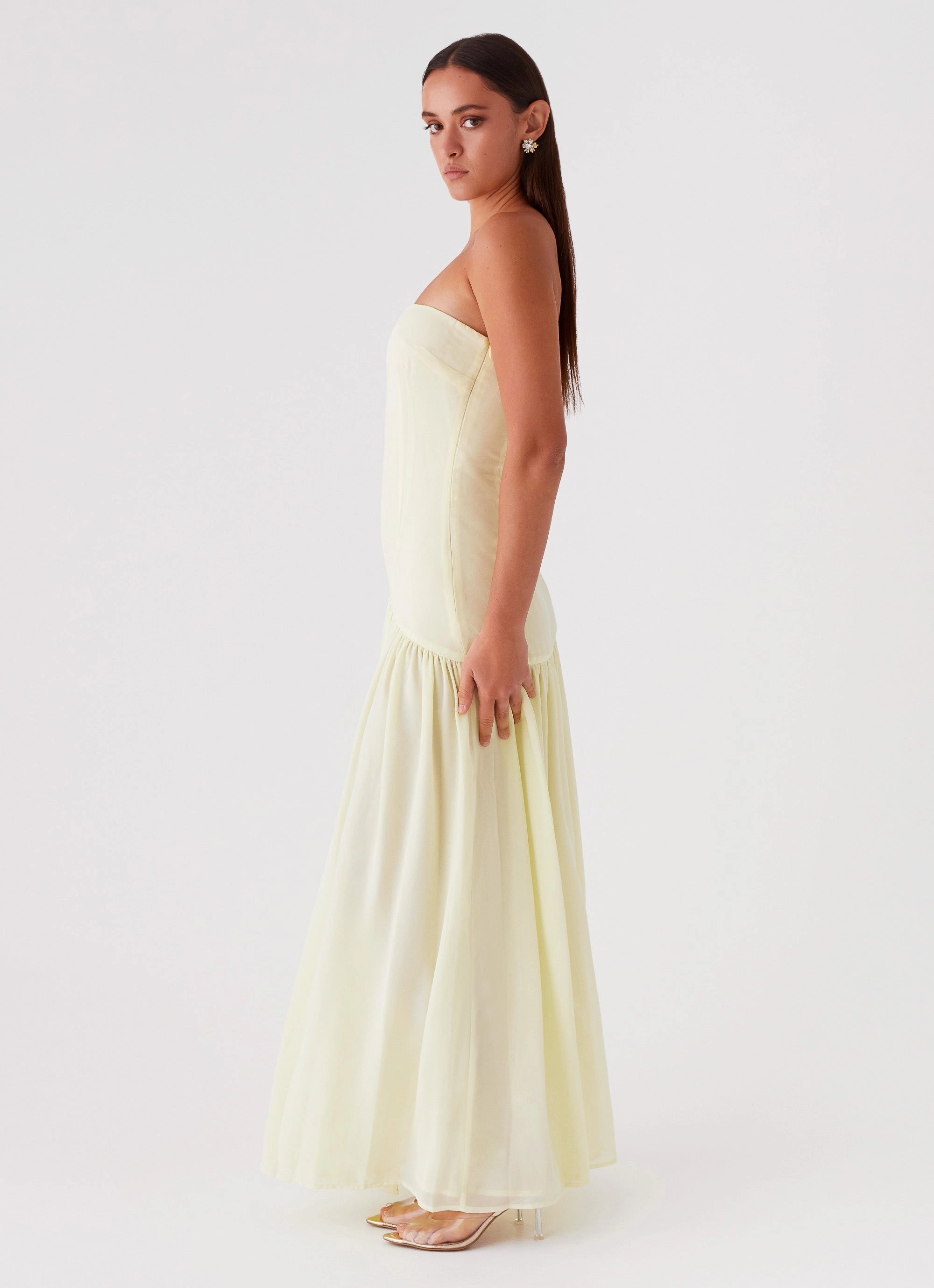 Eden Strapless Maxi Dress - Yellow Timeless Soft Modern Twist