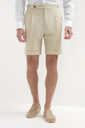 Beige cotton shorts - Made in Italy Anti Sag Technology