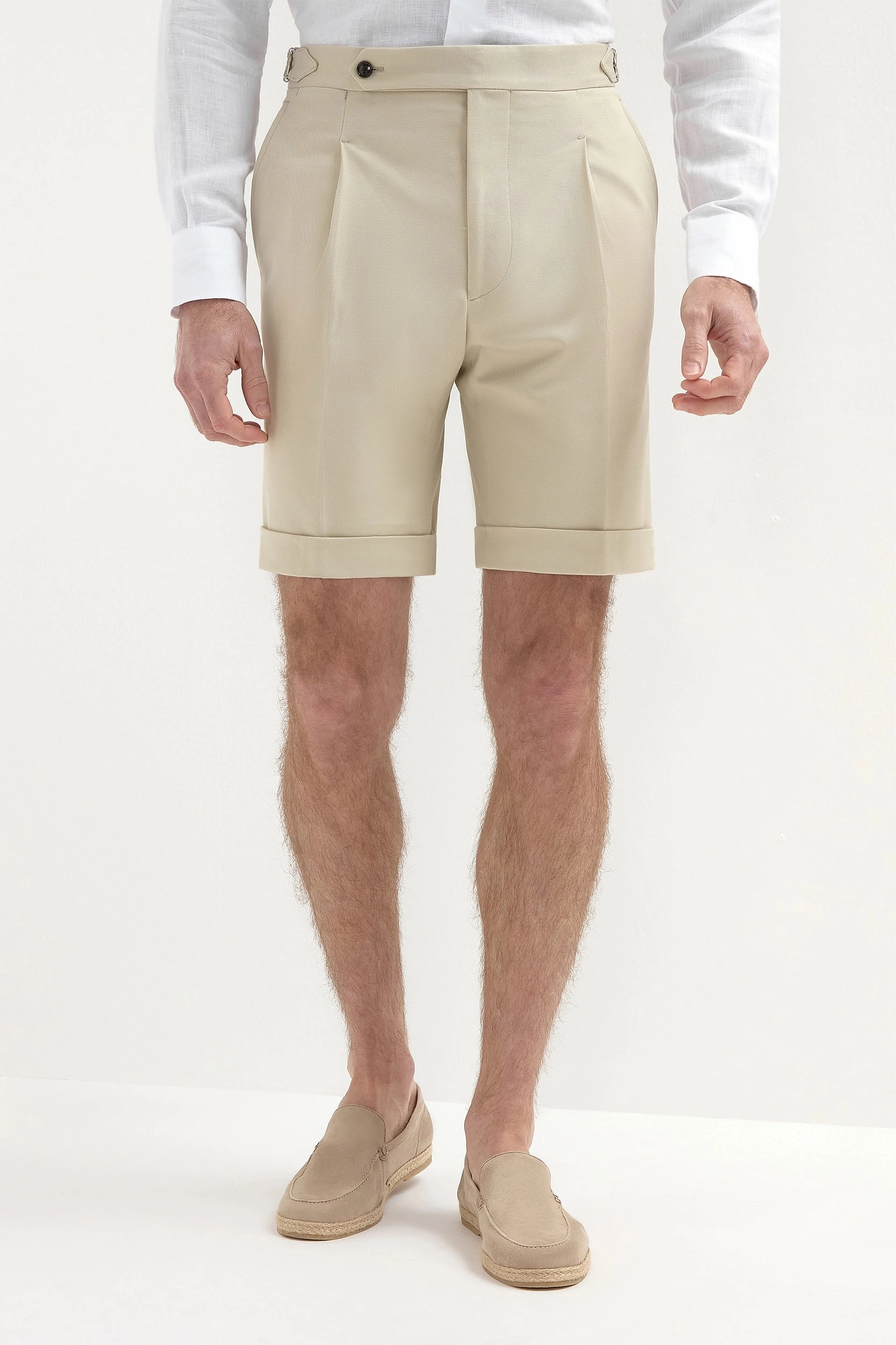 Beige cotton shorts - Made in Italy Anti Sag Technology