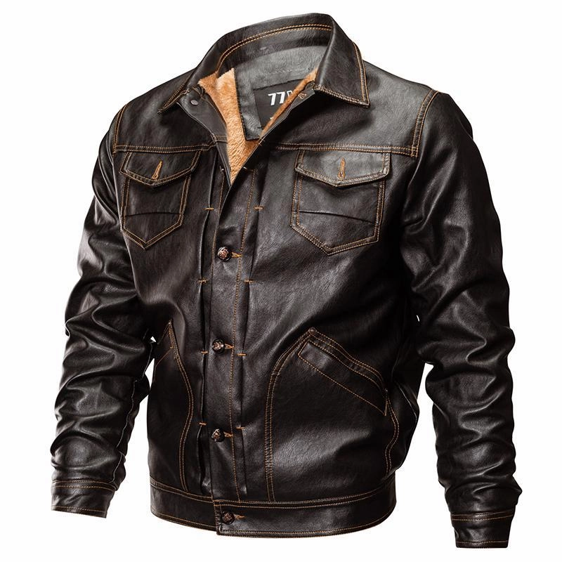 West Louis? PU Leather Tactical Army Bomber Jacket graduation hunting