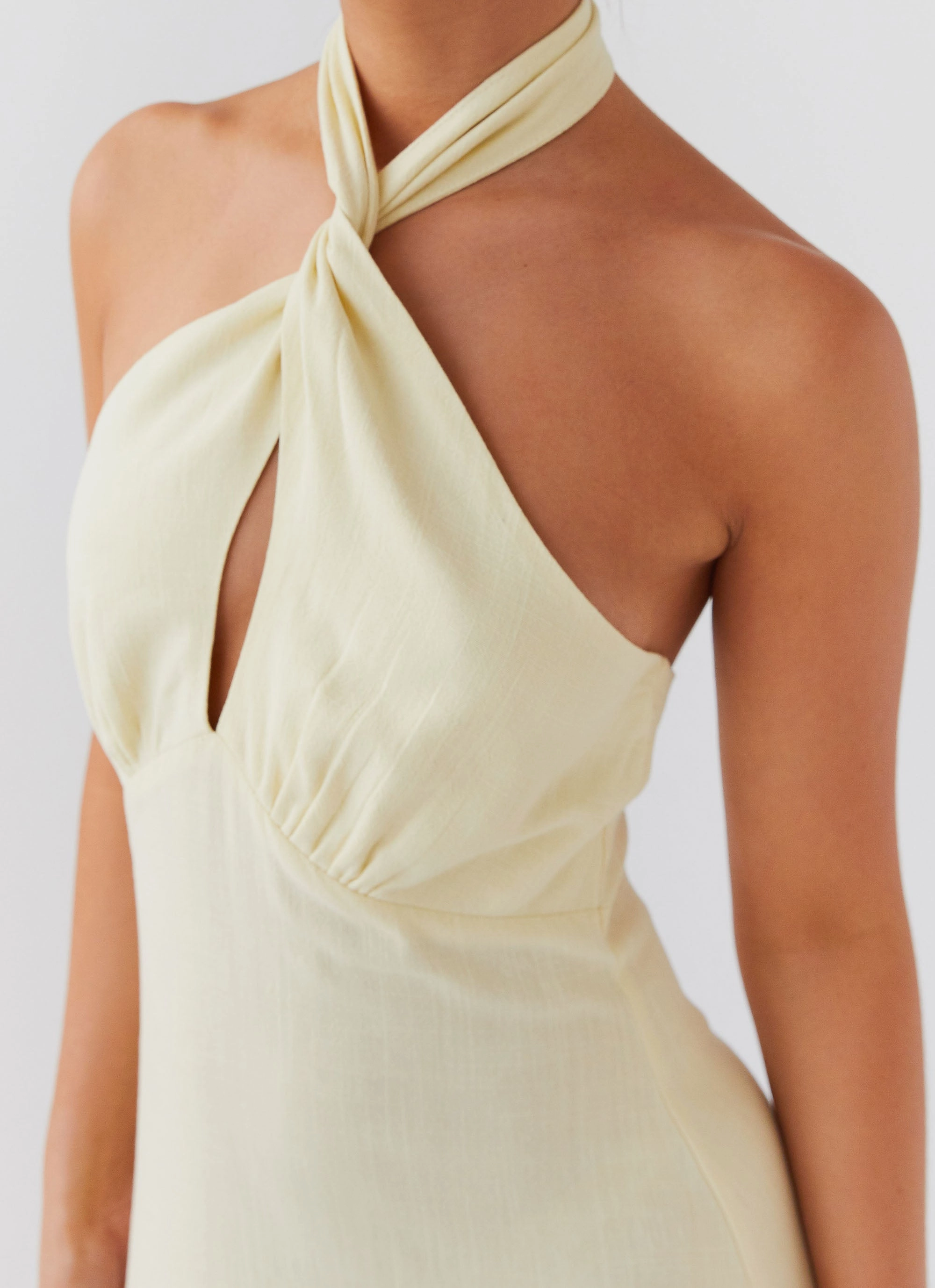 Soft Colorway Adrienne Linen Maxi Dress - Lemon