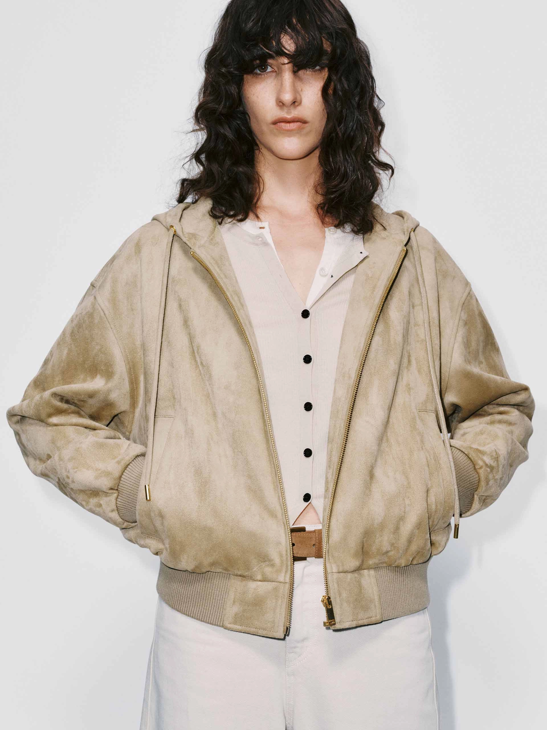 Street Comfort Flexible Mobility Faux Suede Hooded Coat