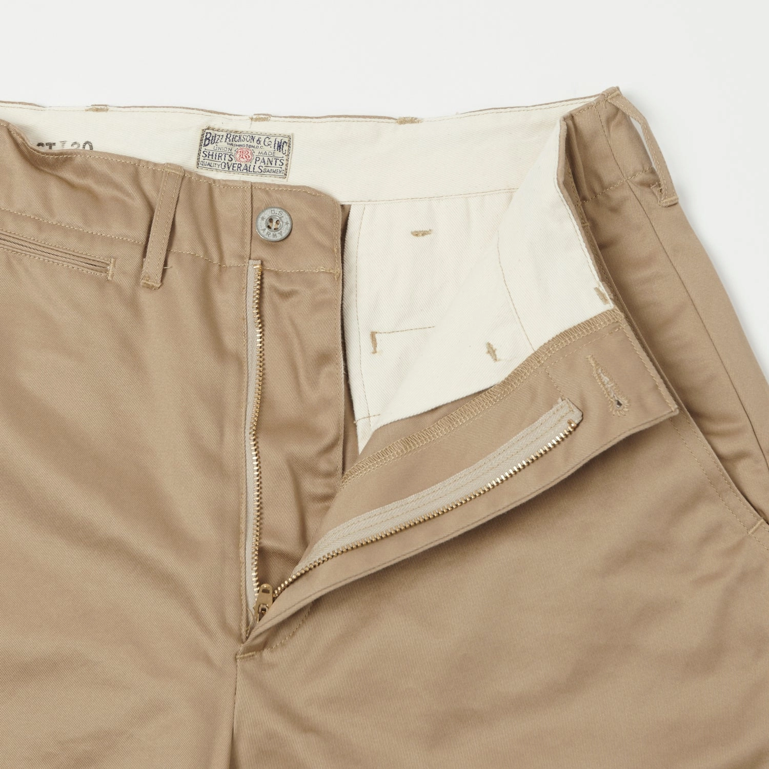 Buzz Rickson's 1945 Chino Short - Beige stripe design