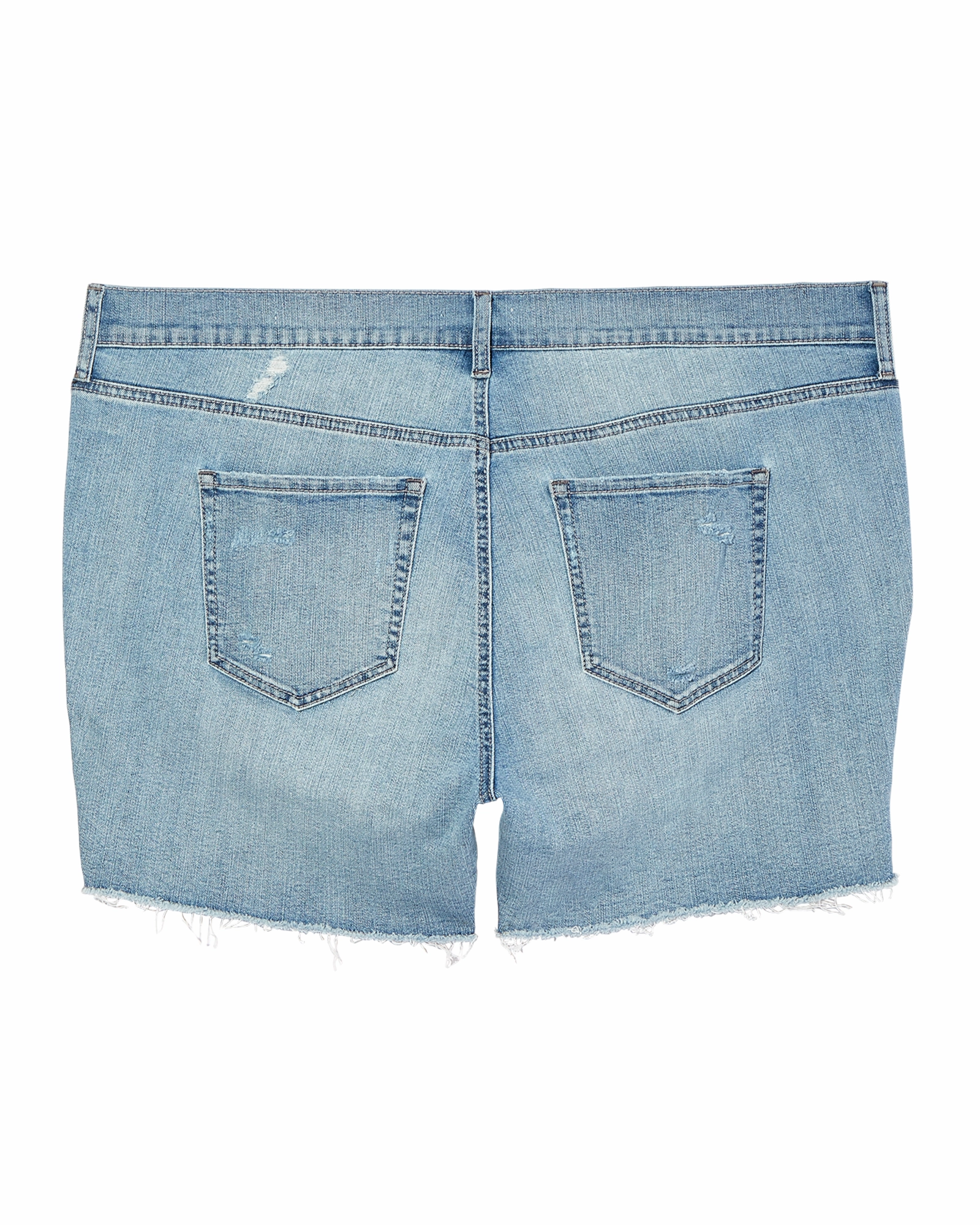 Albany Embroidered Midi Short | Light Wash / Pink Heavyweight Denim