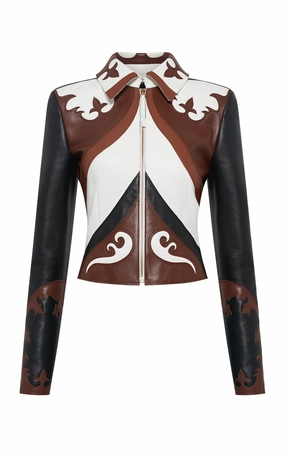 Versatile Fit Layer All Day Wear Albie Western Jacket in Multi Nappa Leather