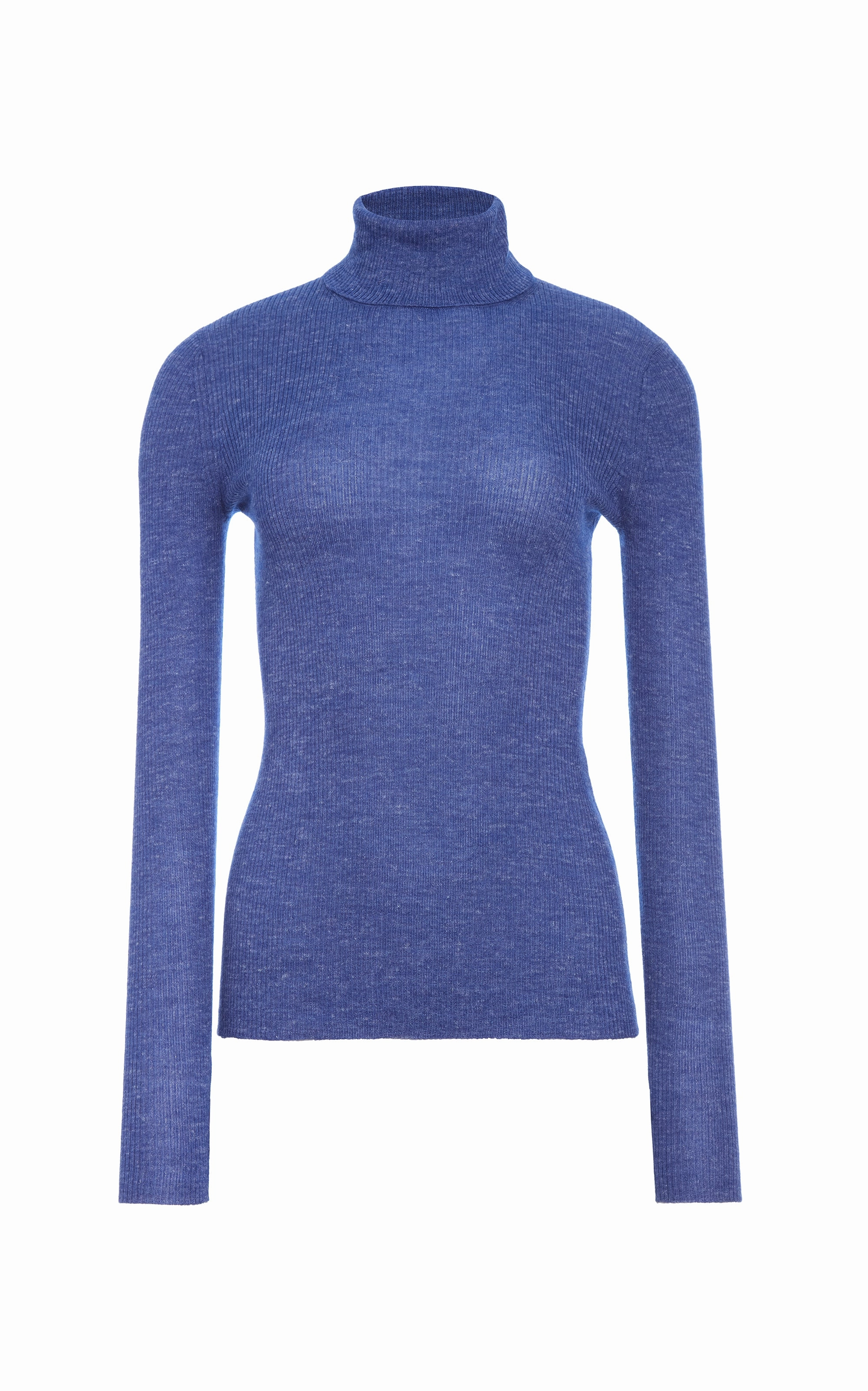 Aldona Knit Turtleneck in Cobalt Cashmere Silk with Hemp LowImpact Processing Comfortable Drape