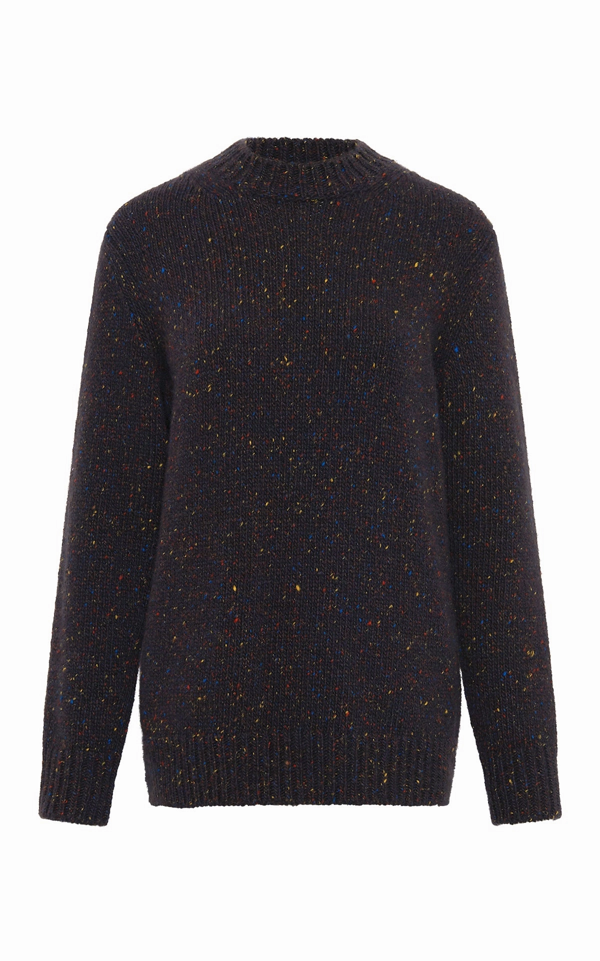 Alfie Knit Sweater in Charcoal Multi Speckle Cashmere Simple Look Seasonal Trend