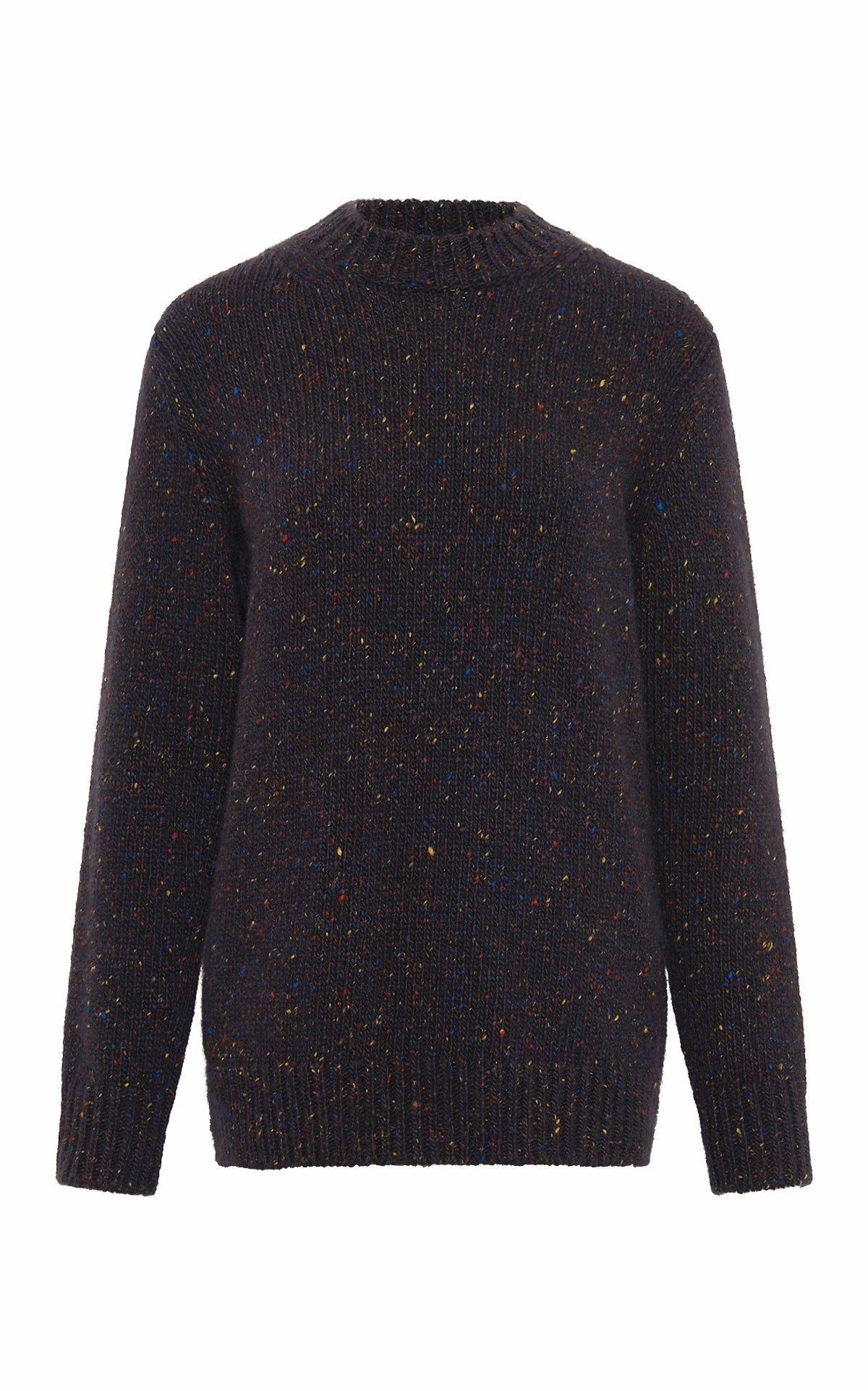 Alfie Knit Sweater in Charcoal Multi Speckle Cashmere Winter Wardrobe