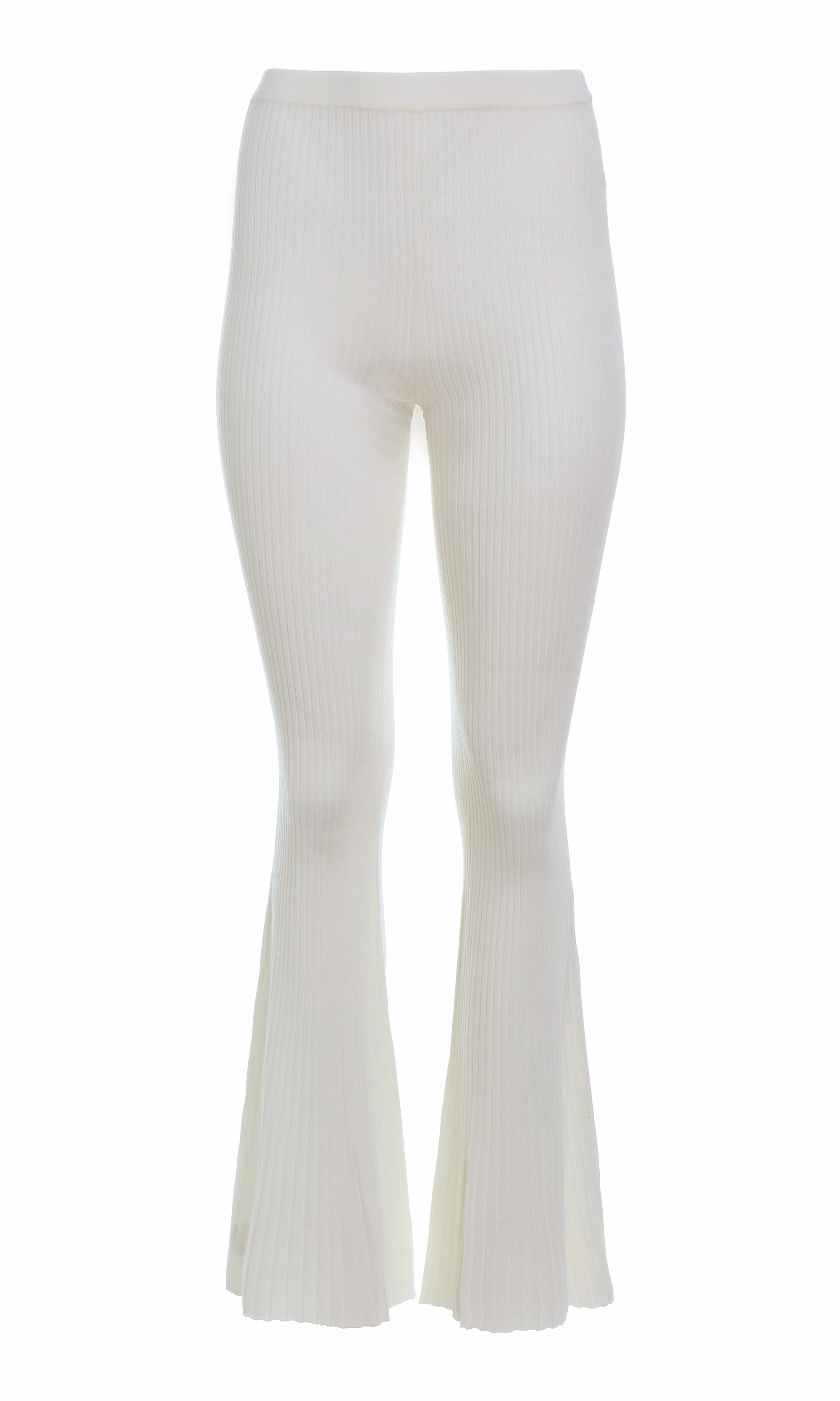 Breathable mesh lining SeamFree Technology Alicia Knit Pant in Ivory Merino Wool