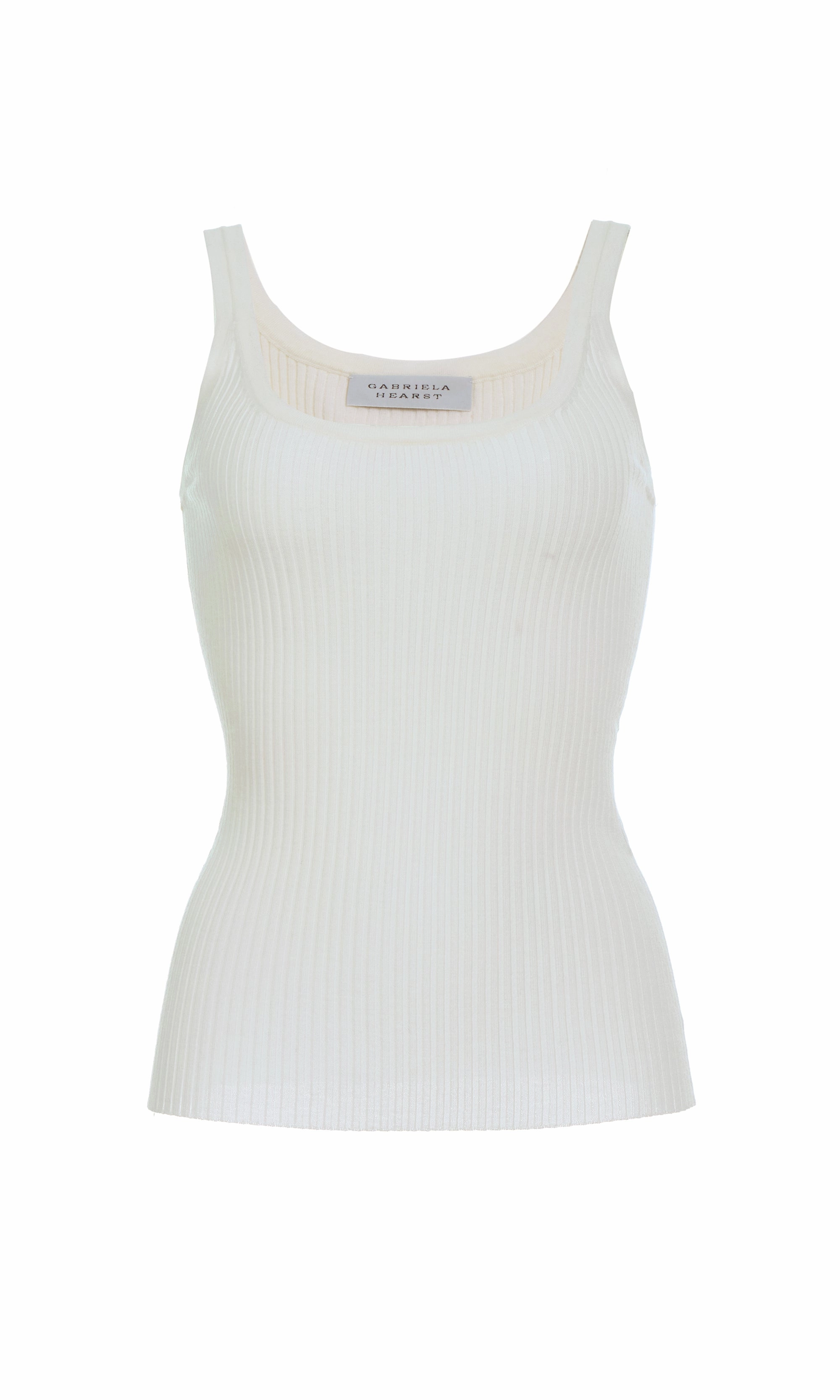 Airy Piece Modern Comforted Alicia Knit Tank Top in Ivory Merino Wool