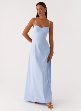 Subtle Stitch Pure Piece Clear As Day Maxi Dress - Blue
