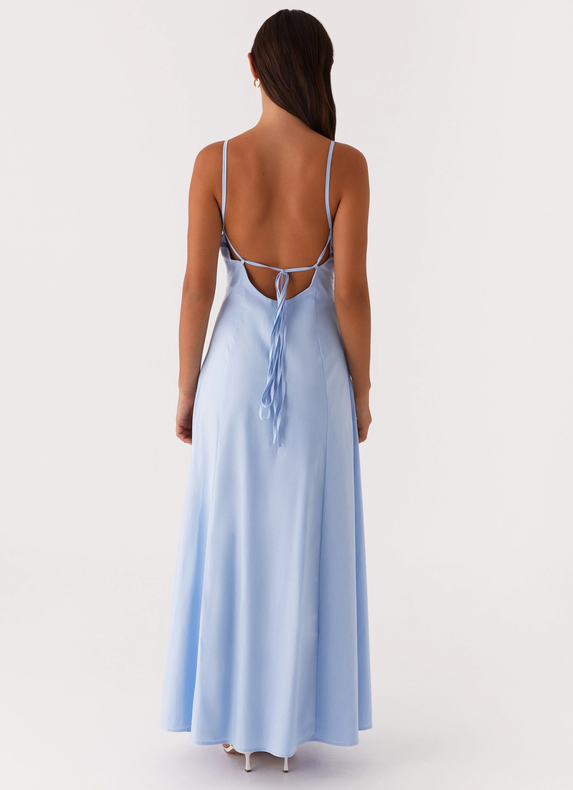 Tie-Detail elegant design Clear As Day Maxi Dress - Blue