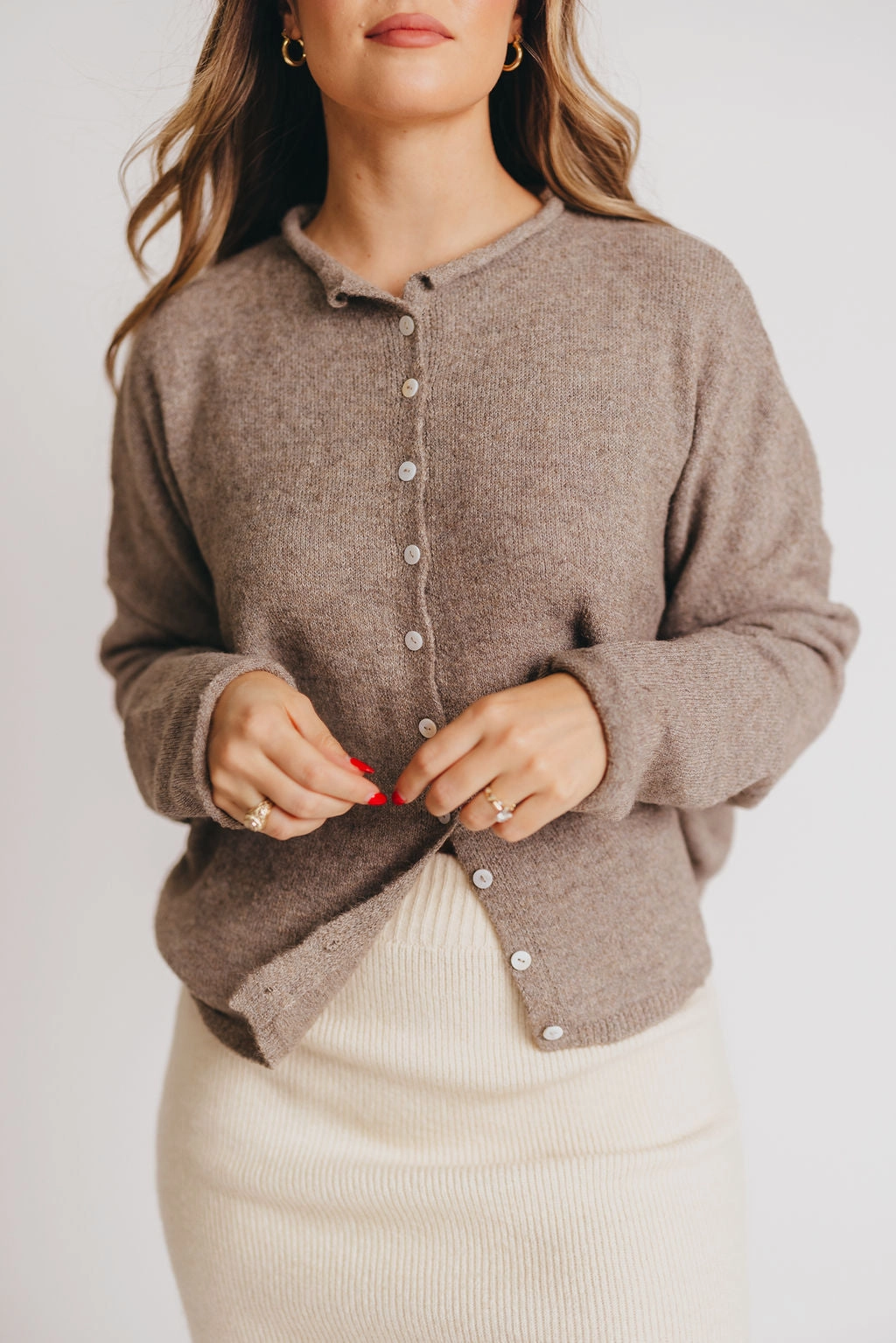 Modern Knitwear Piper Cardigan in Mocha