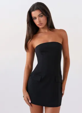 Allora Strapless Mini Dress - Black All-day style Invisible-Zip