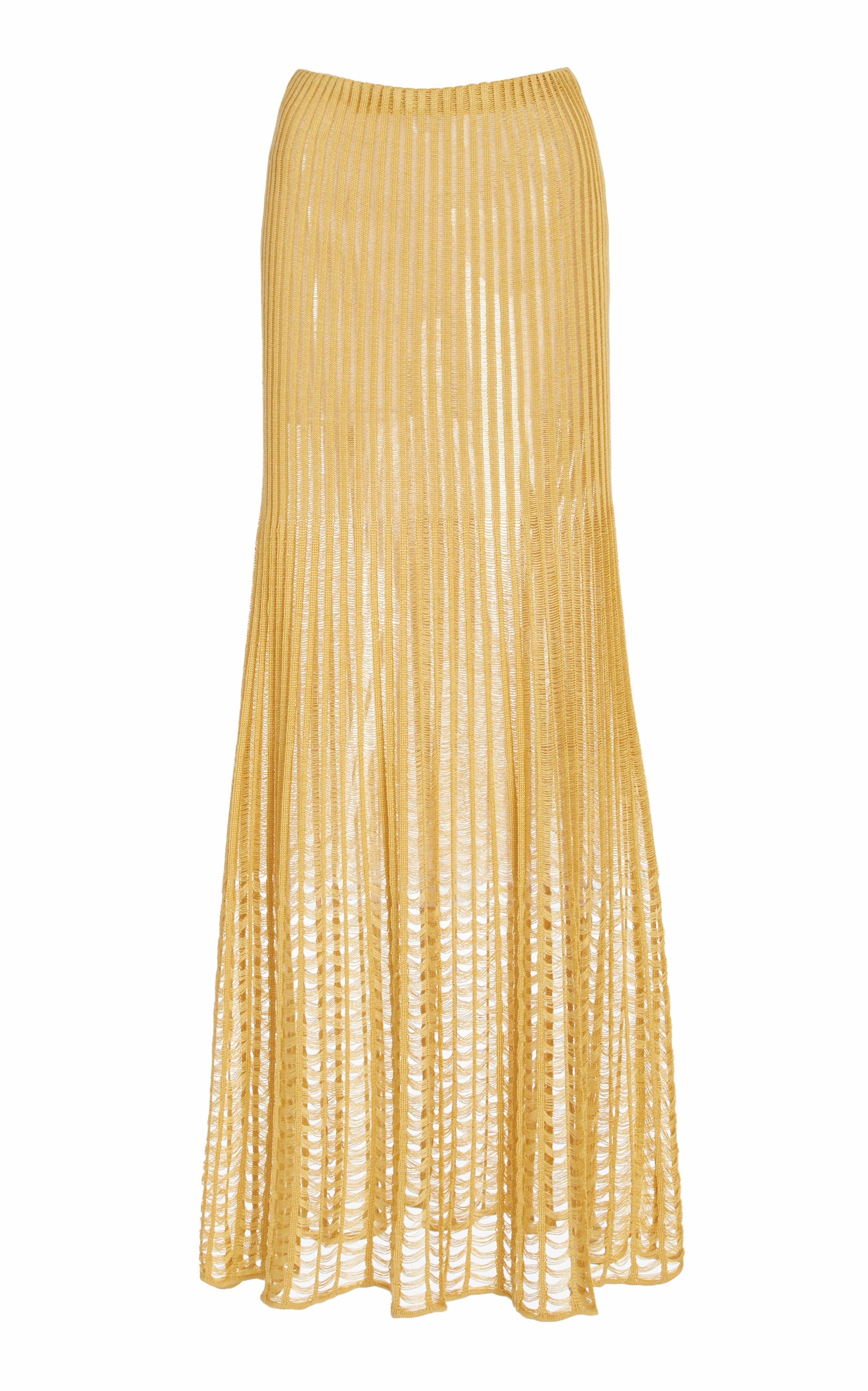 Work Day Althea Knit Maxi Skirt in Gold Shappe Silk