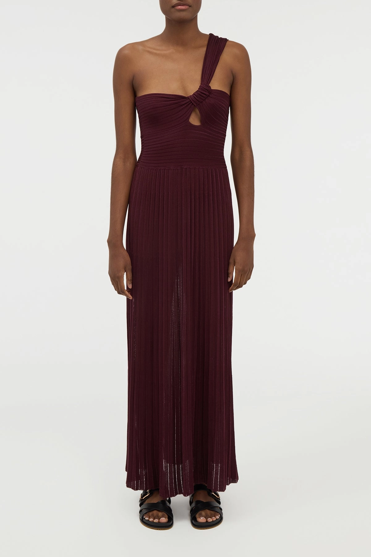 Altura Knit Maxi Dress in Bordeaux Silk Breathable mesh