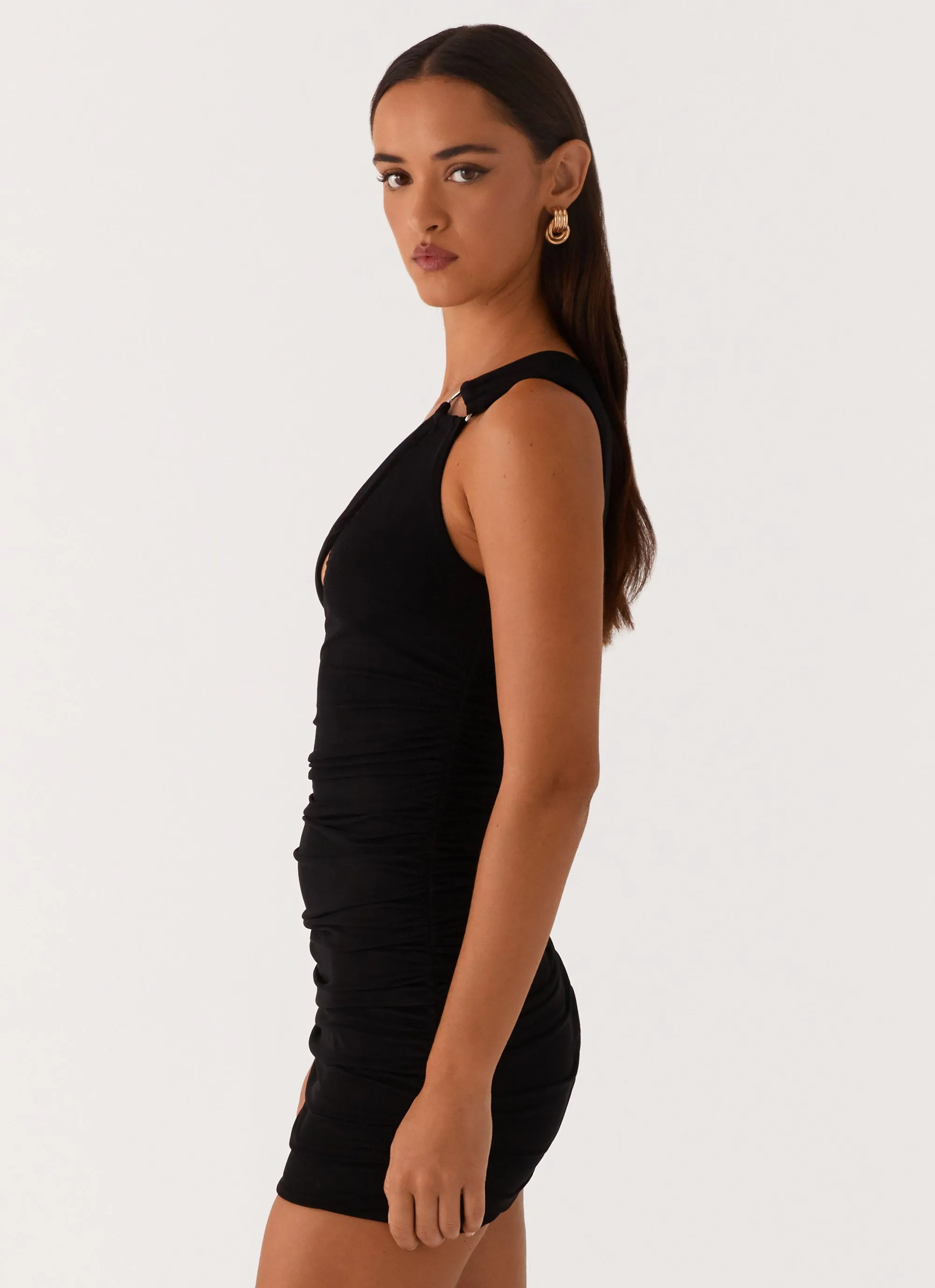 Amanda Mini Dress - Black Form Fit Travel Edge
