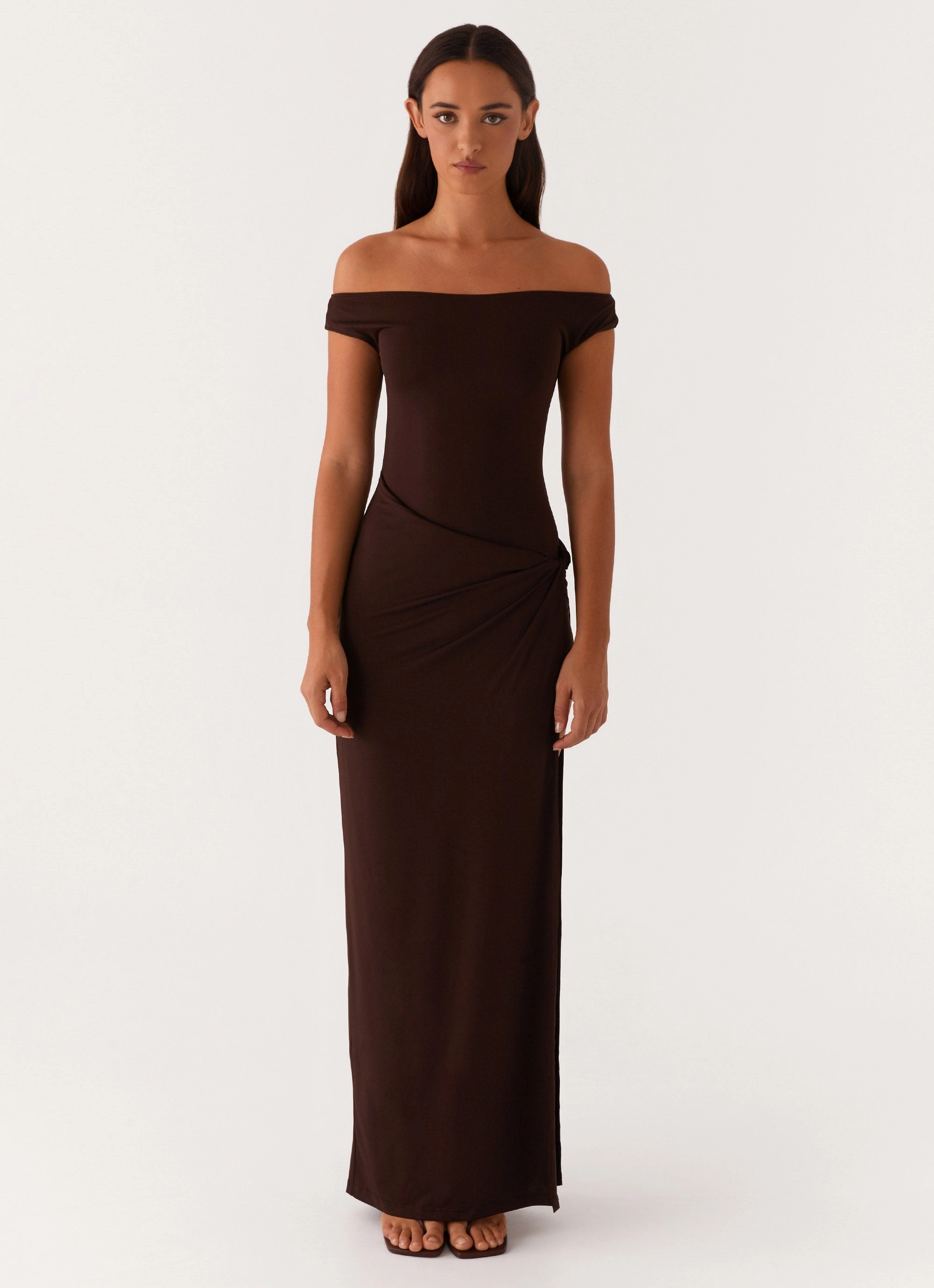 Amerie Maxi Dress - Chocolate Balanced Tones Coastal Chic