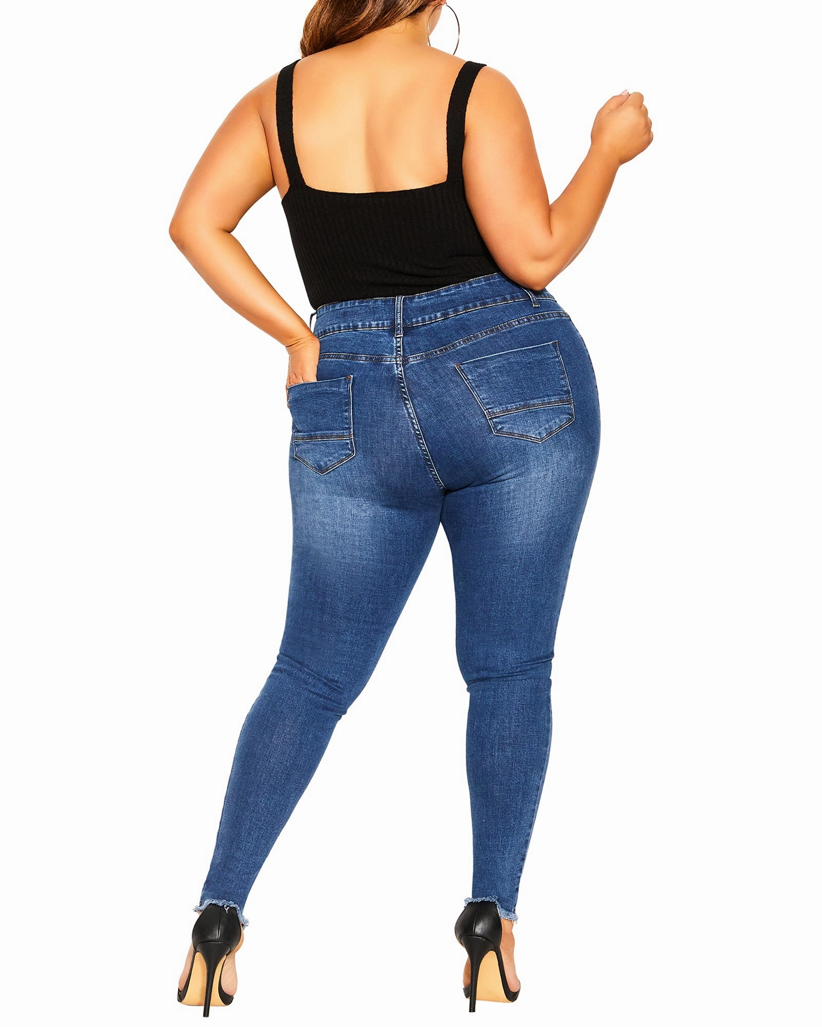 Amla Chic Cuff Jean | Medium Wash Selvedge Denim