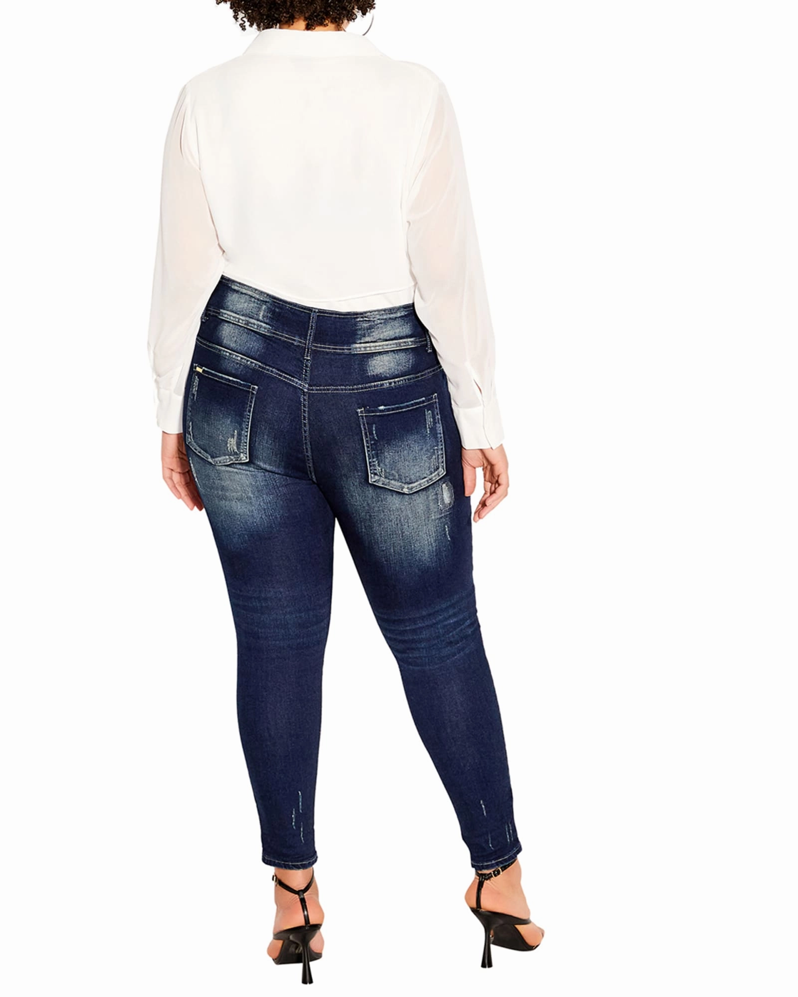 Durable Eco Friendly Amy Patched Apple Skinny Jeans | Medium Wash