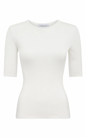 Anahita Knit T-Shirt in Ivory Silk Street Comforted
