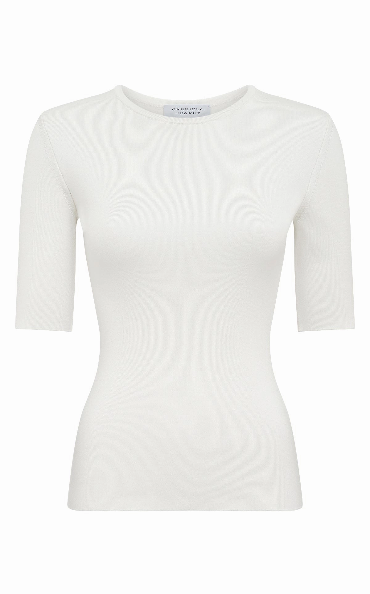 Anahita Knit T-Shirt in Ivory Silk Shrink Resistant Treatment