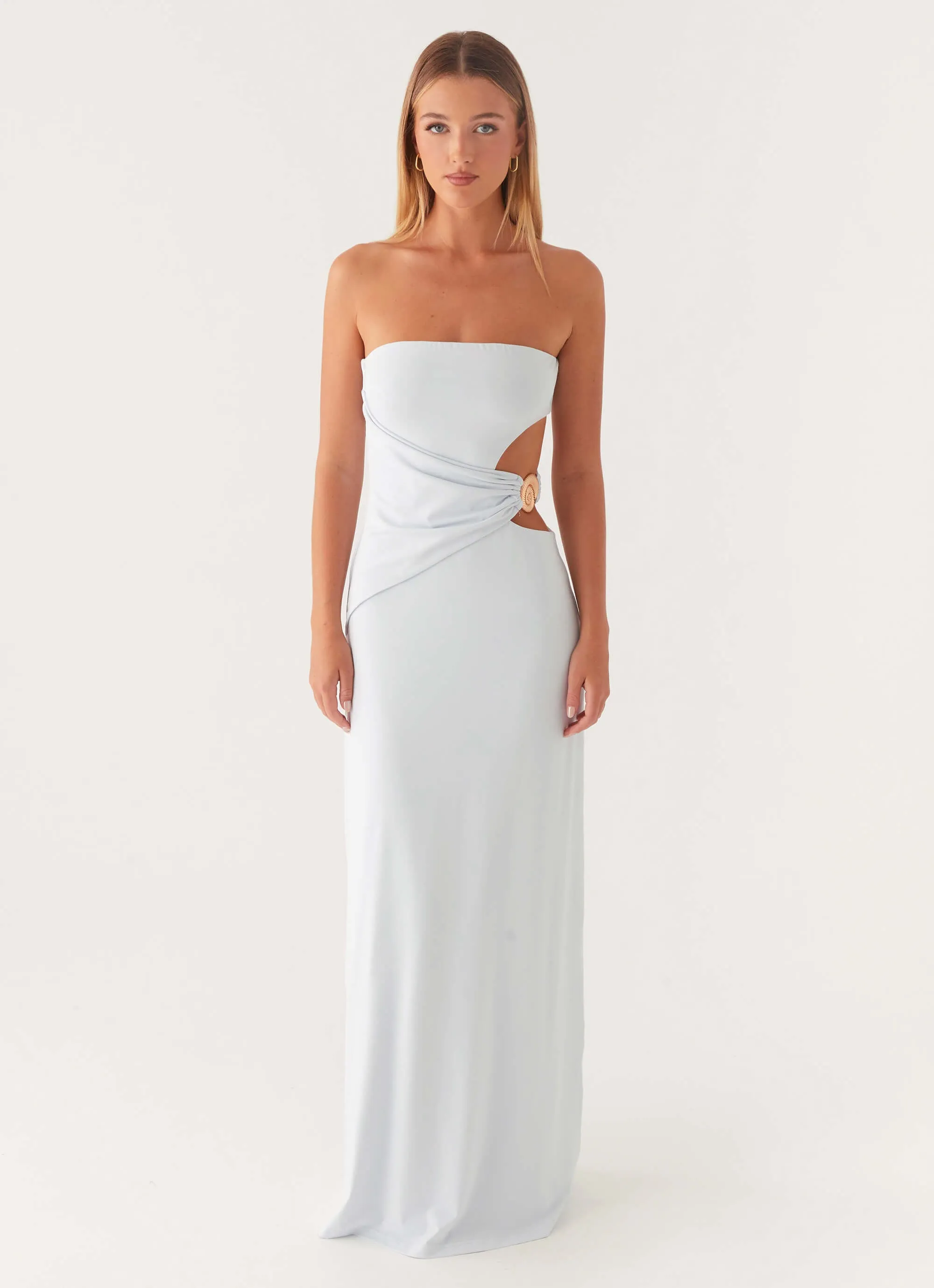Anetta Maxi Dress - Pale Blue Pure Stitch