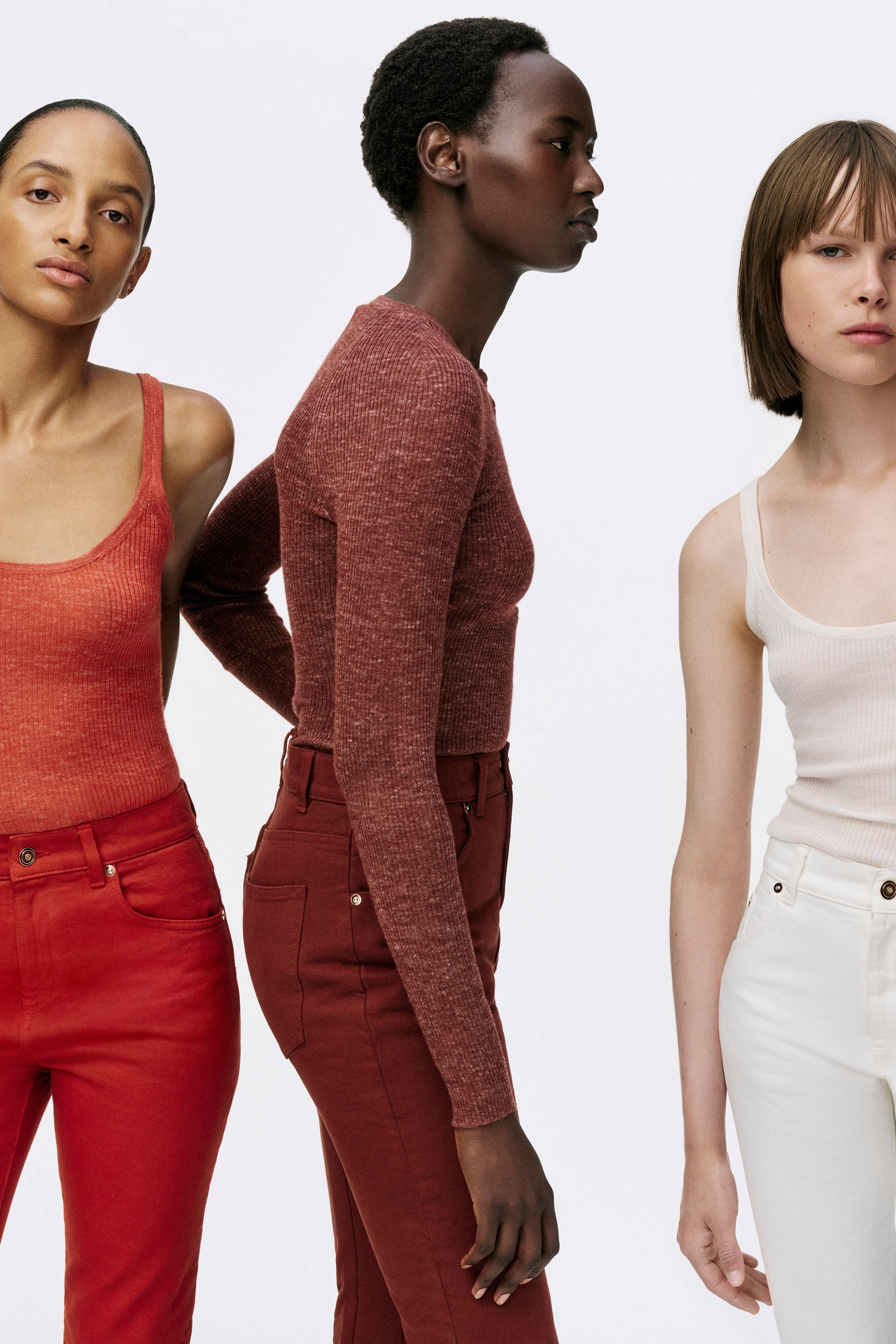 Anges Knit Henley in Burnt Sienna Cashmere Silk with Hemp Soft touch finish