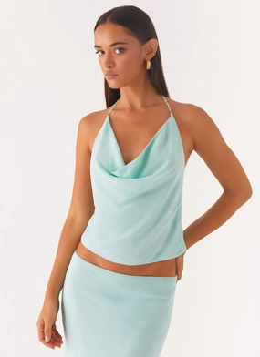 Ultra light Non Irritating Edges Another Life Halter Top - Pale Blue