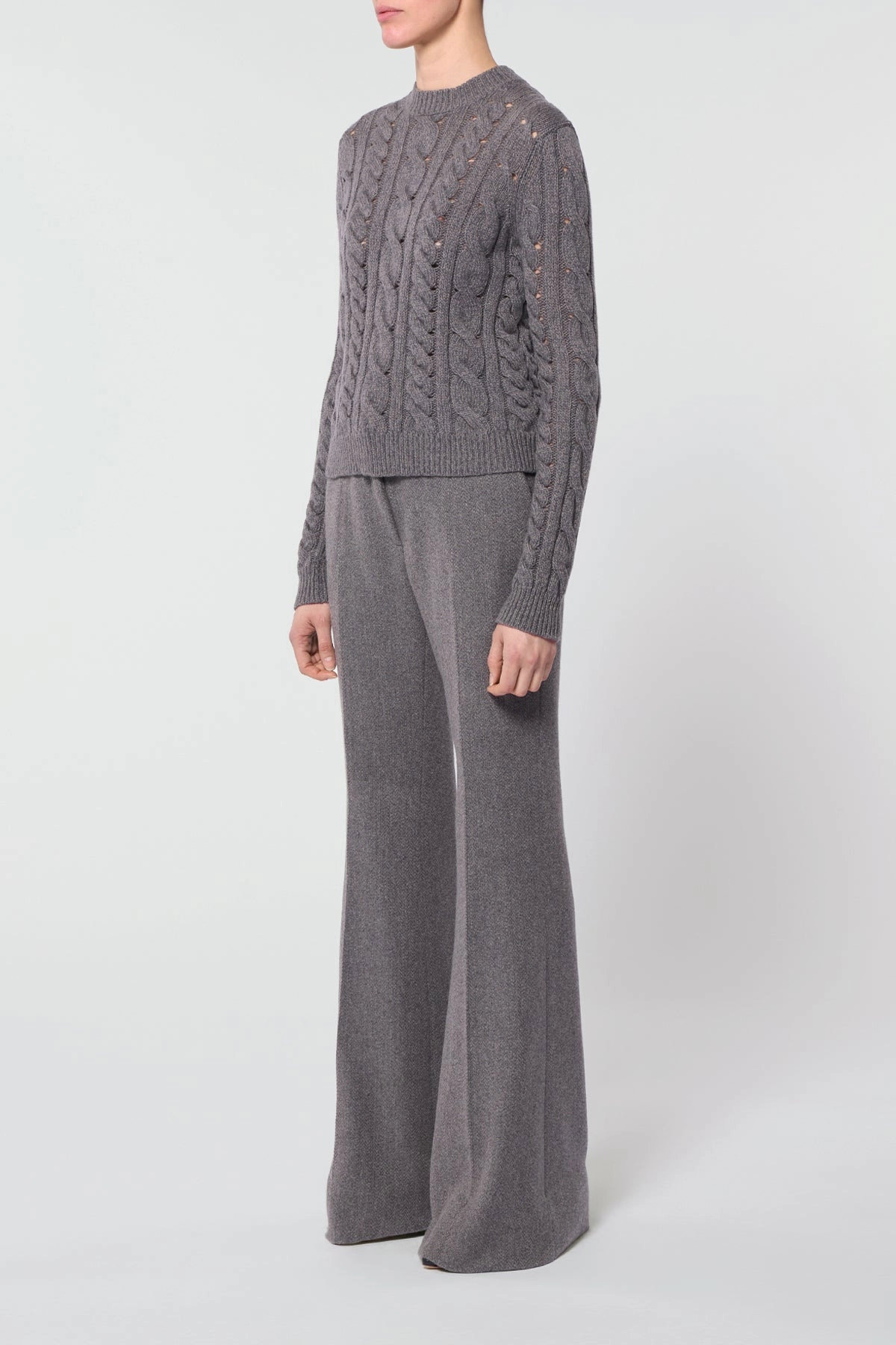 Anthea Knit Sweater in Dark Grey Multi Cashmere Fall Outfit