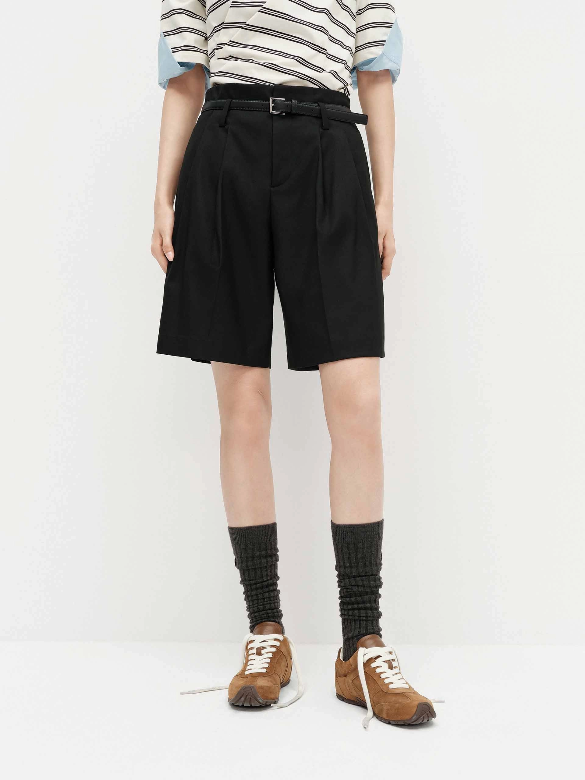 Moisture Wicking Material Include Belt Tailored Shorts