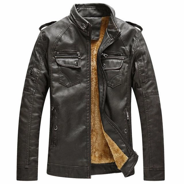 Stylish Insulation West Louis? Thicken Washed Leather Windbreaker Jacket