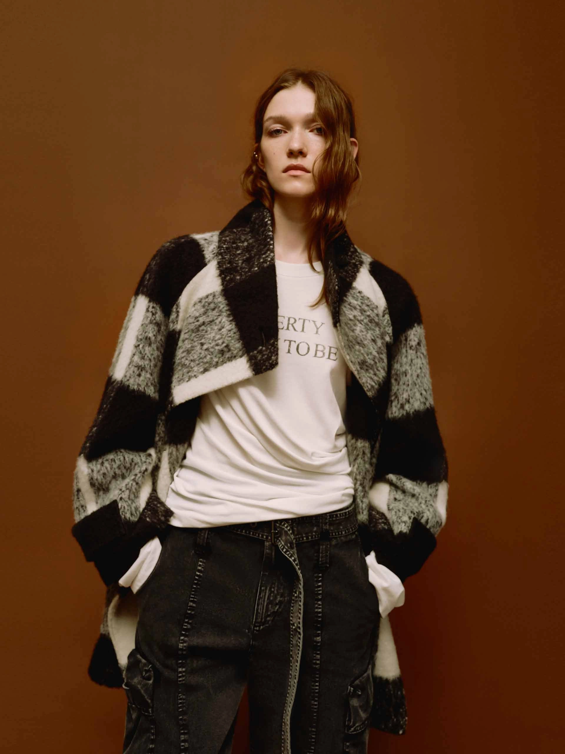 Wool Blend Plaid Coat Thermal regulation Reinforced Shoulder Protection