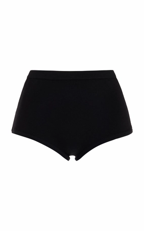 Aris Knit Short in Black Merino Wool Cozy Moments Minimal Comforted