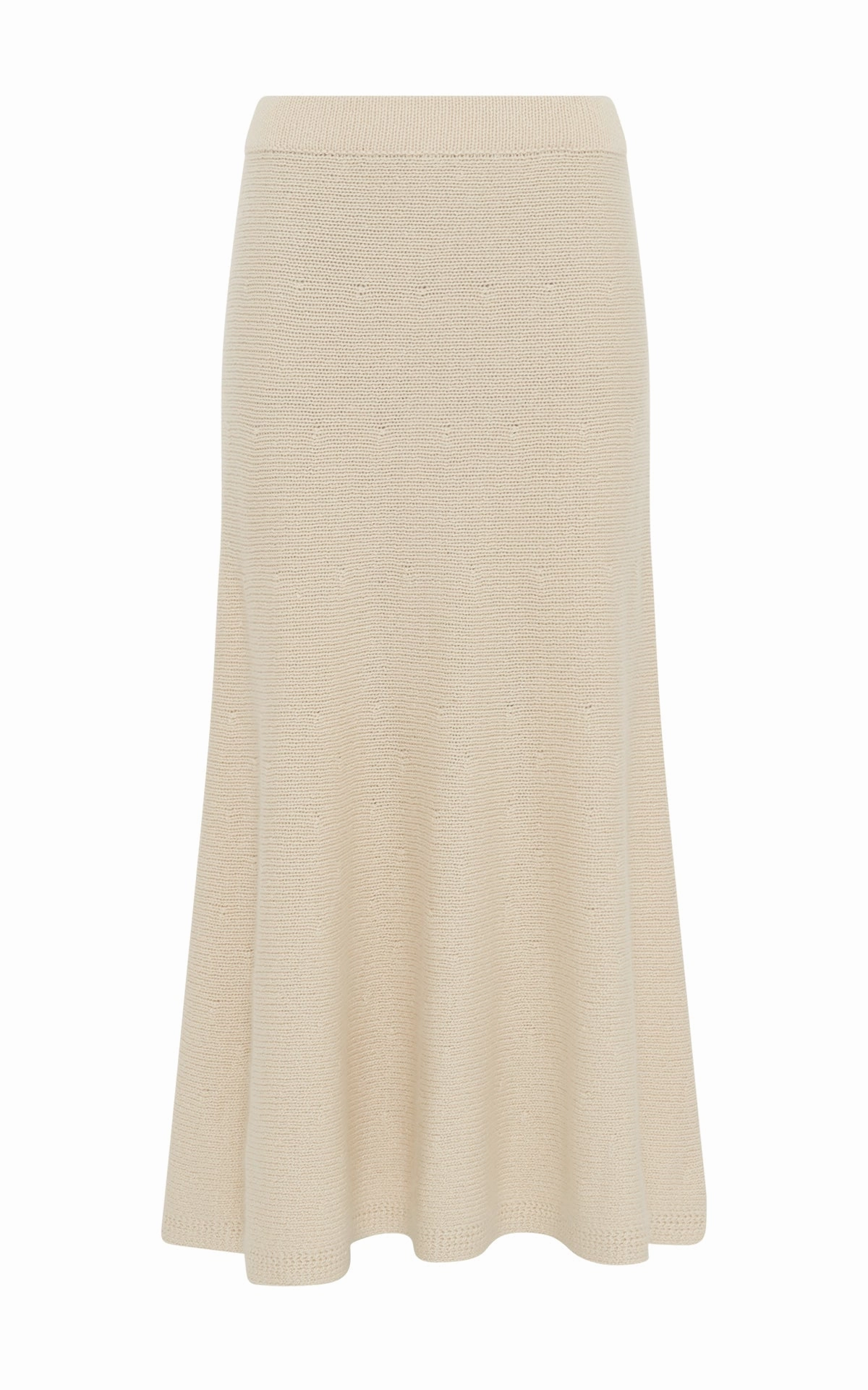 EcoFinish Waterproof Coating OdorResistant Titan Knit Midi Skirt in Ivory Cashmere