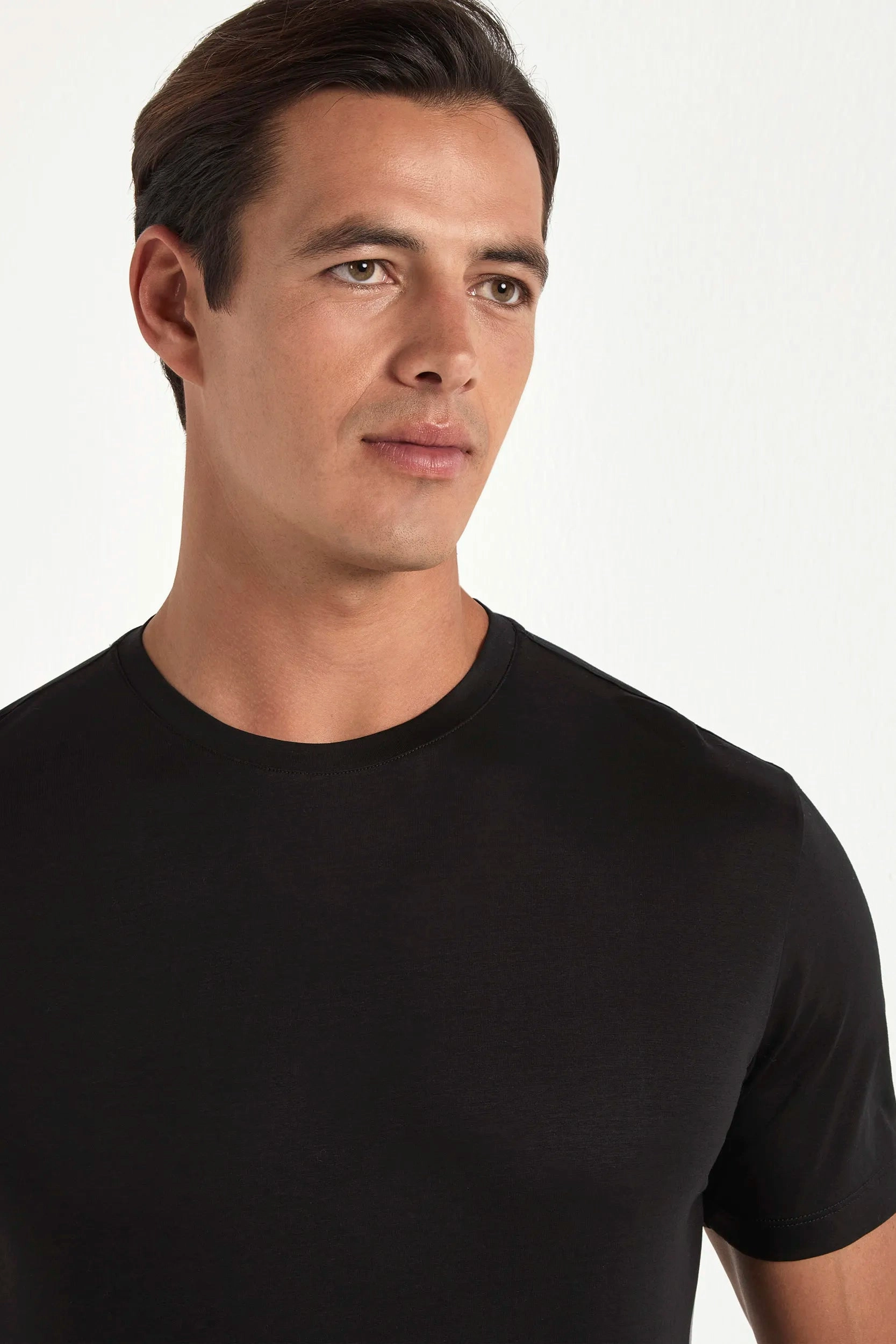 Breathable Knit Fabric Black jersey t-shirt - Made in Italy