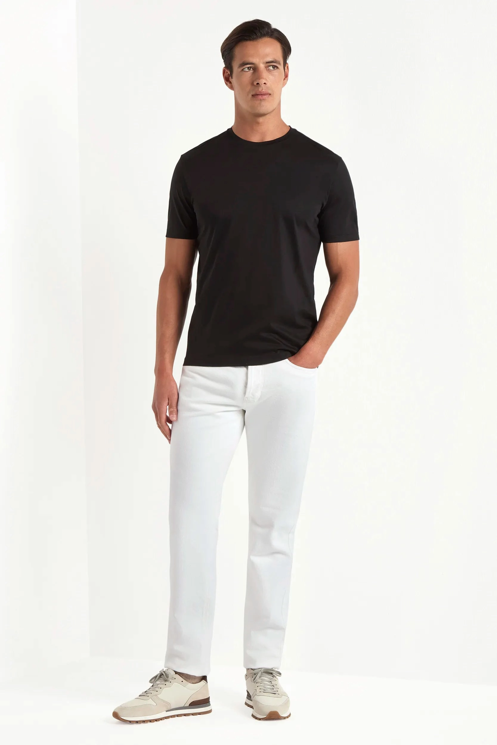 Knitwear Repair Toolkit Elegant Look Black jersey t-shirt - Made in Italy