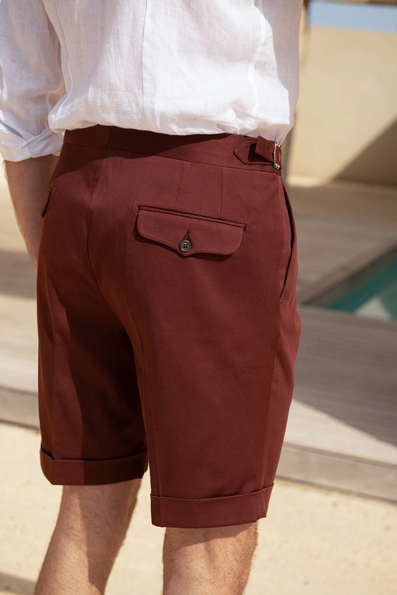 Yoga wear Bordeaux cotton shorts - Made in Italy