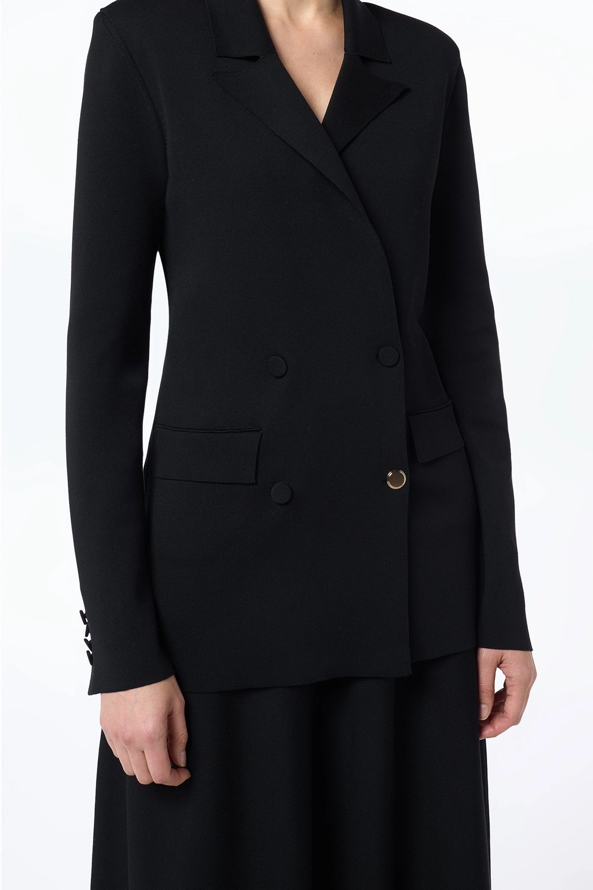 Wool blend Aphaia Knit Jacket in Black Silk